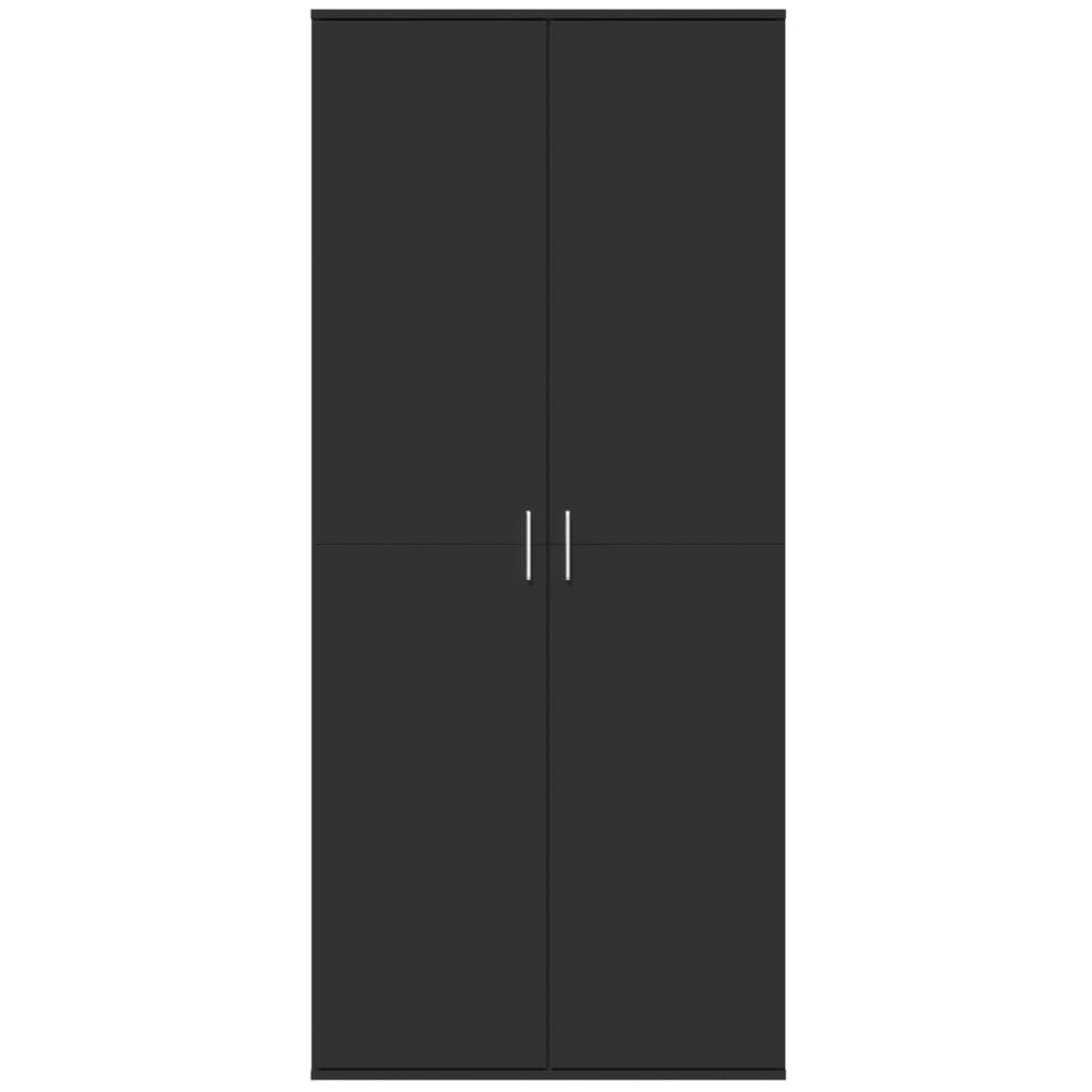 vidaXL Fächerschrank Highboard Schwarz 80x35x180 cm günstig online kaufen