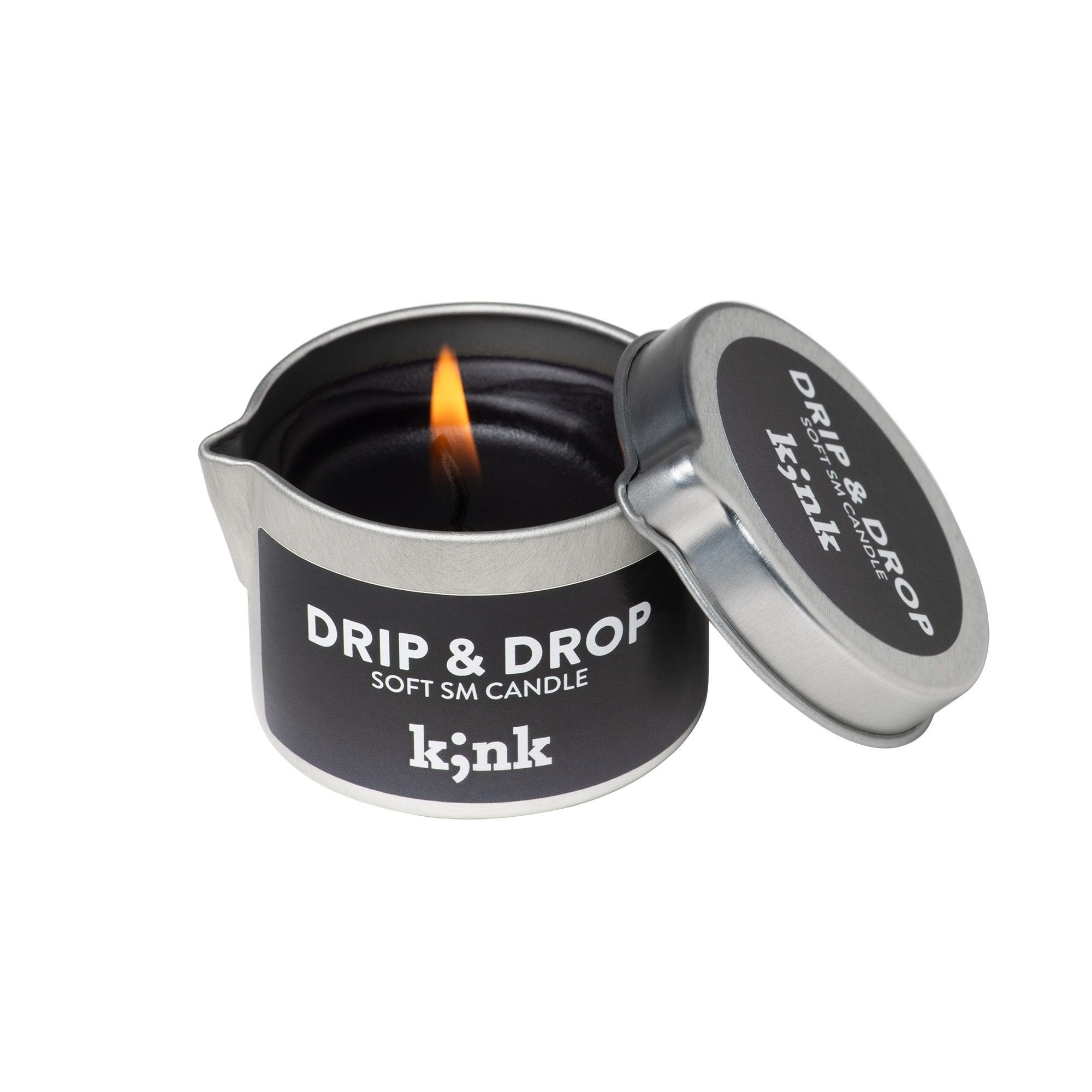 k;nk Massagekerze Drip & Drop - Soft-SM-Kerze in Schwarz, 1-tlg., vegan, Handgegossen aus DE