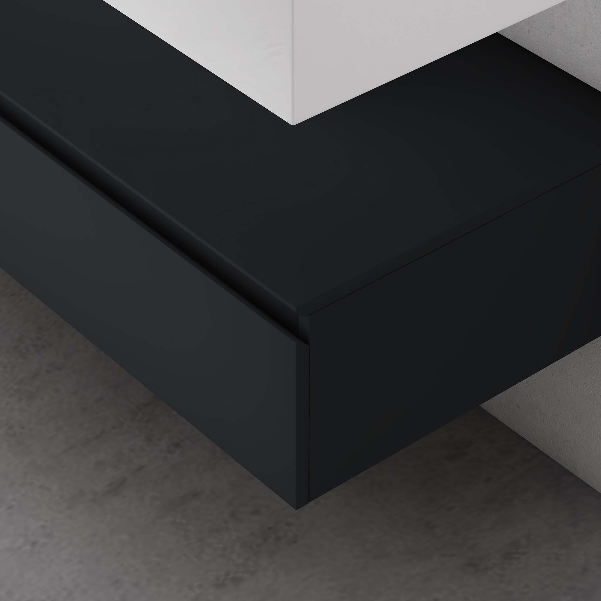 doporro Badmöbel-Set Waschtisch mit Unterschrank 150cm Mineraglguss Waschbecken UP