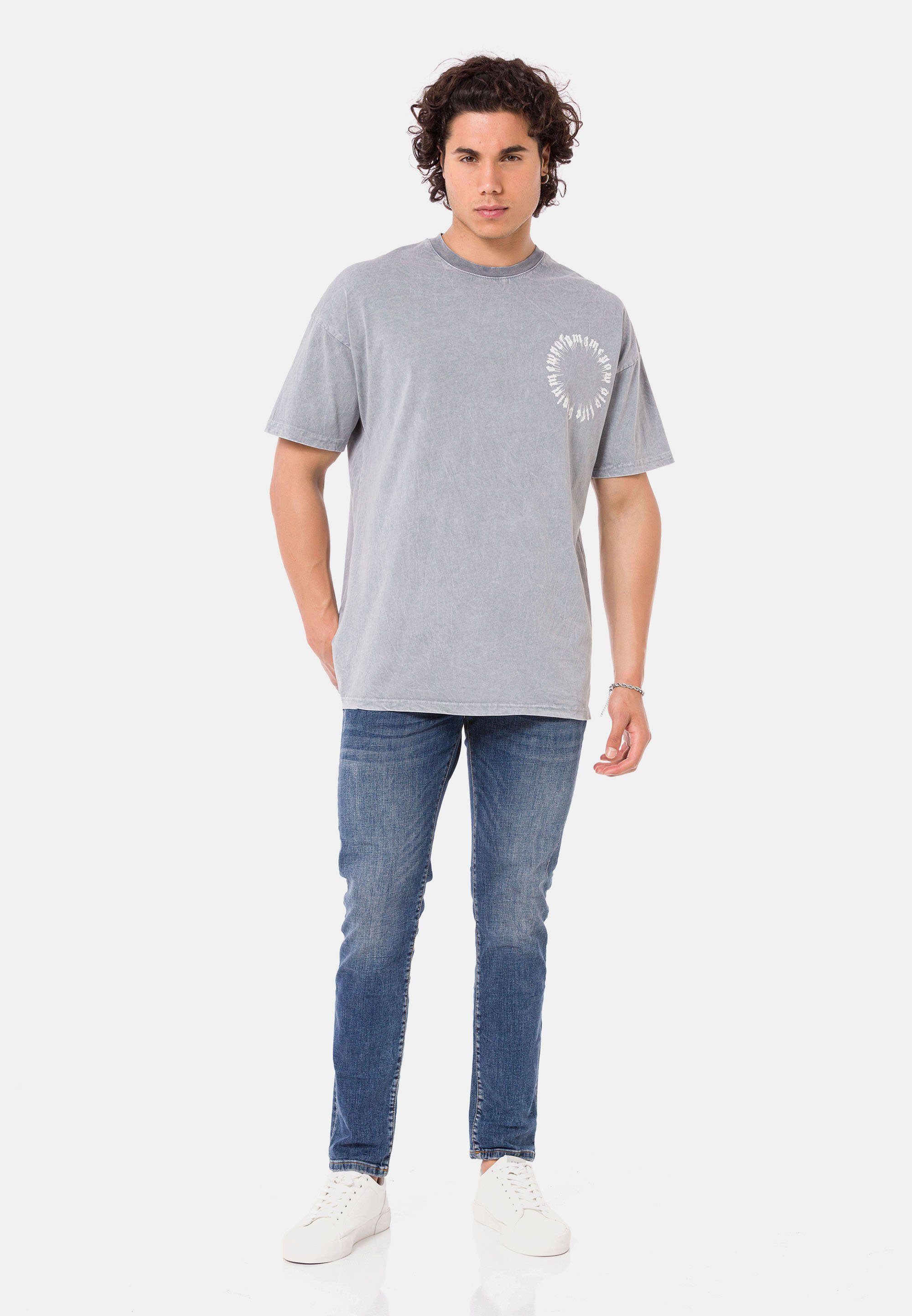 RedBridge T-Shirt Rücken Print großflächigem Runcorn grau auf dem mit