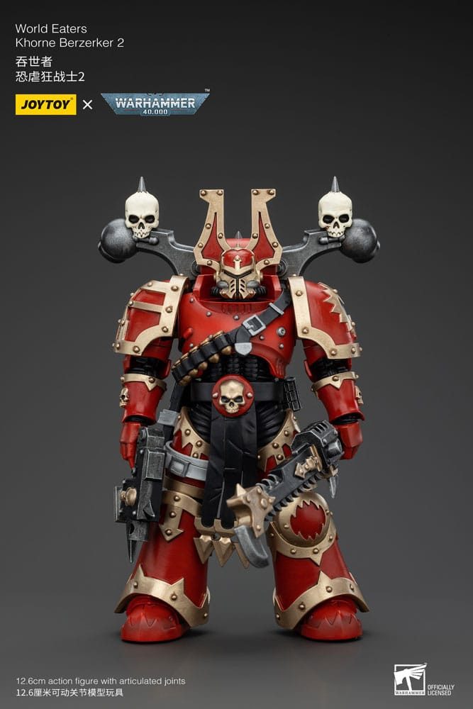 Joy Toy Actionfigur Warhammer 40k Actionfigur 1/18 World Eaters Khorne Berzerker 2 13 cm