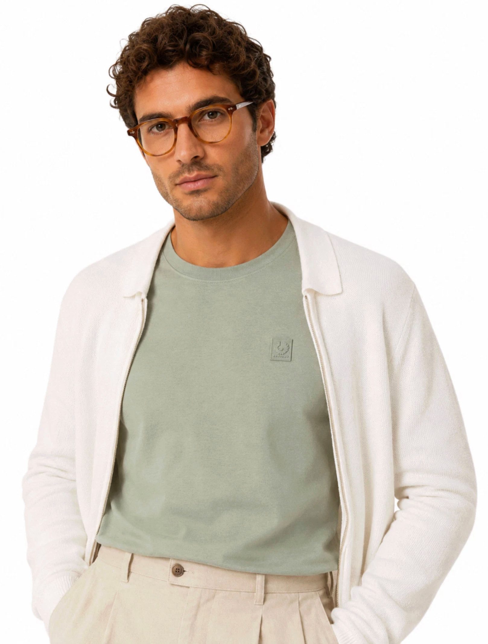 Belstaff T-Shirt London Steel Mercerised Cotton Retro Silikon-Phoenix-Logo Farblich abgestimmtes Silikon-Phoenix-Logo