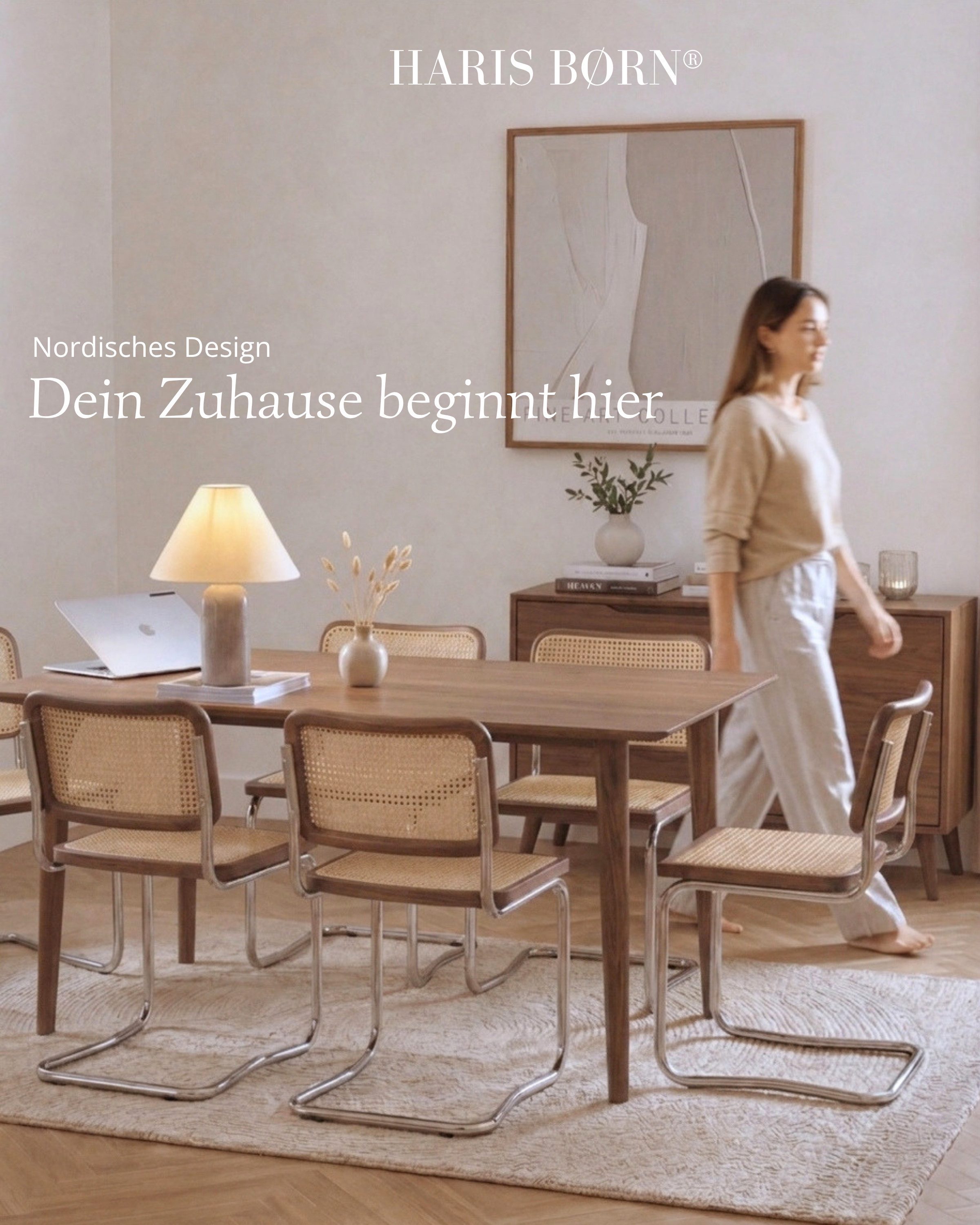 Haris Børn Freischwinger Wiener Geflecht - Handgefertigt in Italien - Premium Schwingstuhl (Set, 2 St), Hochwertige Freischwinger Stühle - Rattanstühle fürs Esszimmer