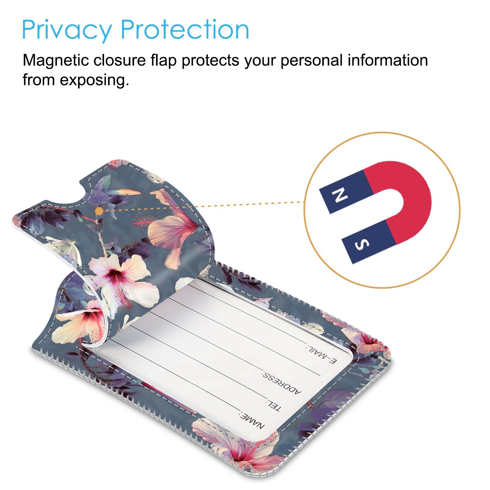 Fintie Gepäckanhänger Kofferanhänger mit Adressschild, Kunstleder Gepäckanh günstig online kaufen