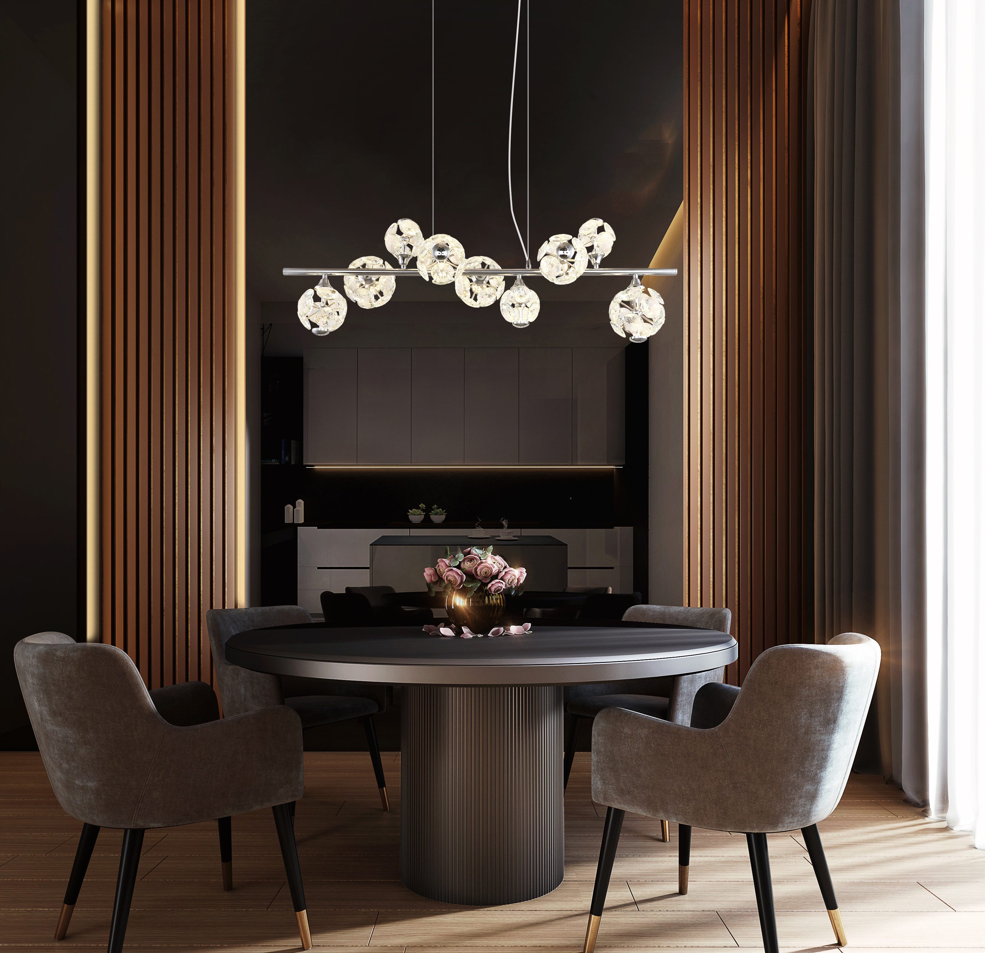 GLOBO LIGHTING Hängeleuchte VIRINA, LED fest integriert, Warmweiß, Hängelampe Esszimmer-Leuchte Esstischleuchte Wohnzimmer