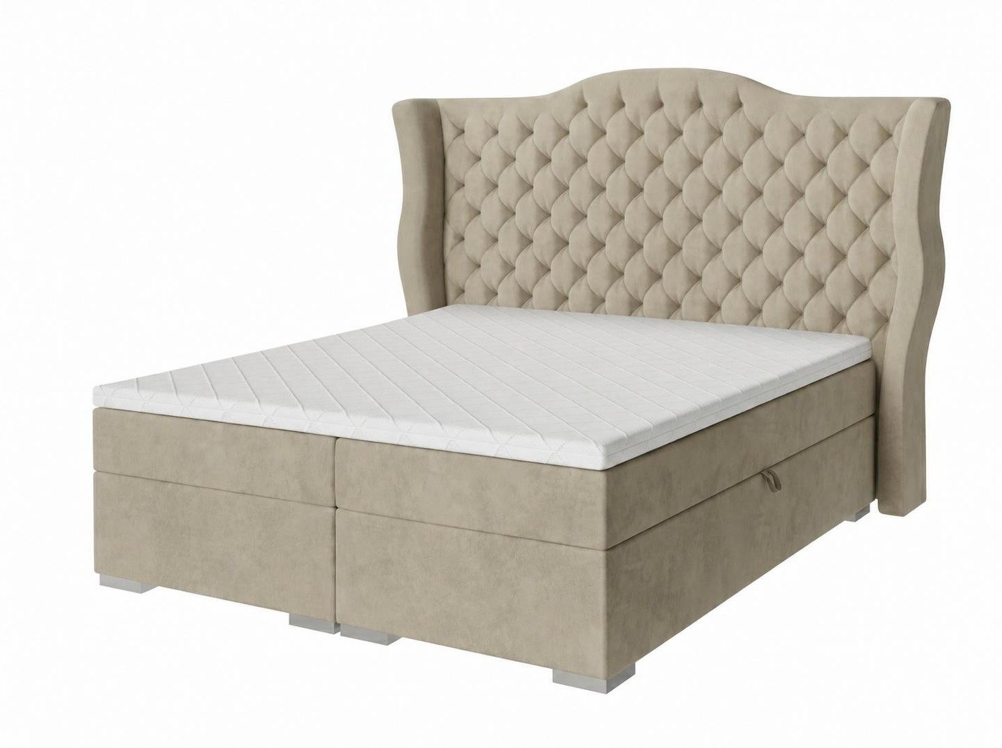 Xlmoebel Boxspringbett Beiges Boxspringbett 140 x 200 cm für modernes Schlafzimmerdesign, Made in Europa