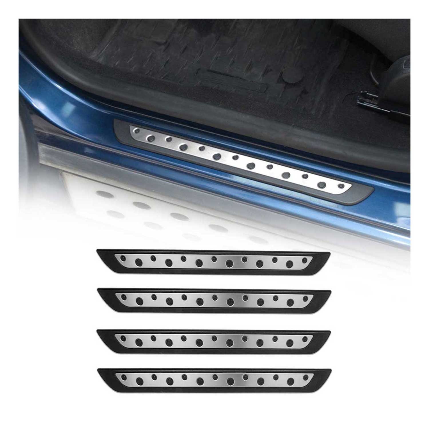 OMAC Zierleisten-Aufkleber Einstiegsleisten für Seat Alhambra 1996-2025 Edelstahl Silber 4tlg, (4tlg), Langlebig,Einfache Reinigung,Einfache Installation,Rostbeständig