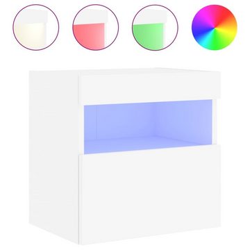 vidaXL Kleiderschrank TV-Wandschrank mit LED-Leuchten Weiß 40x30x40 cm Hängeschrank