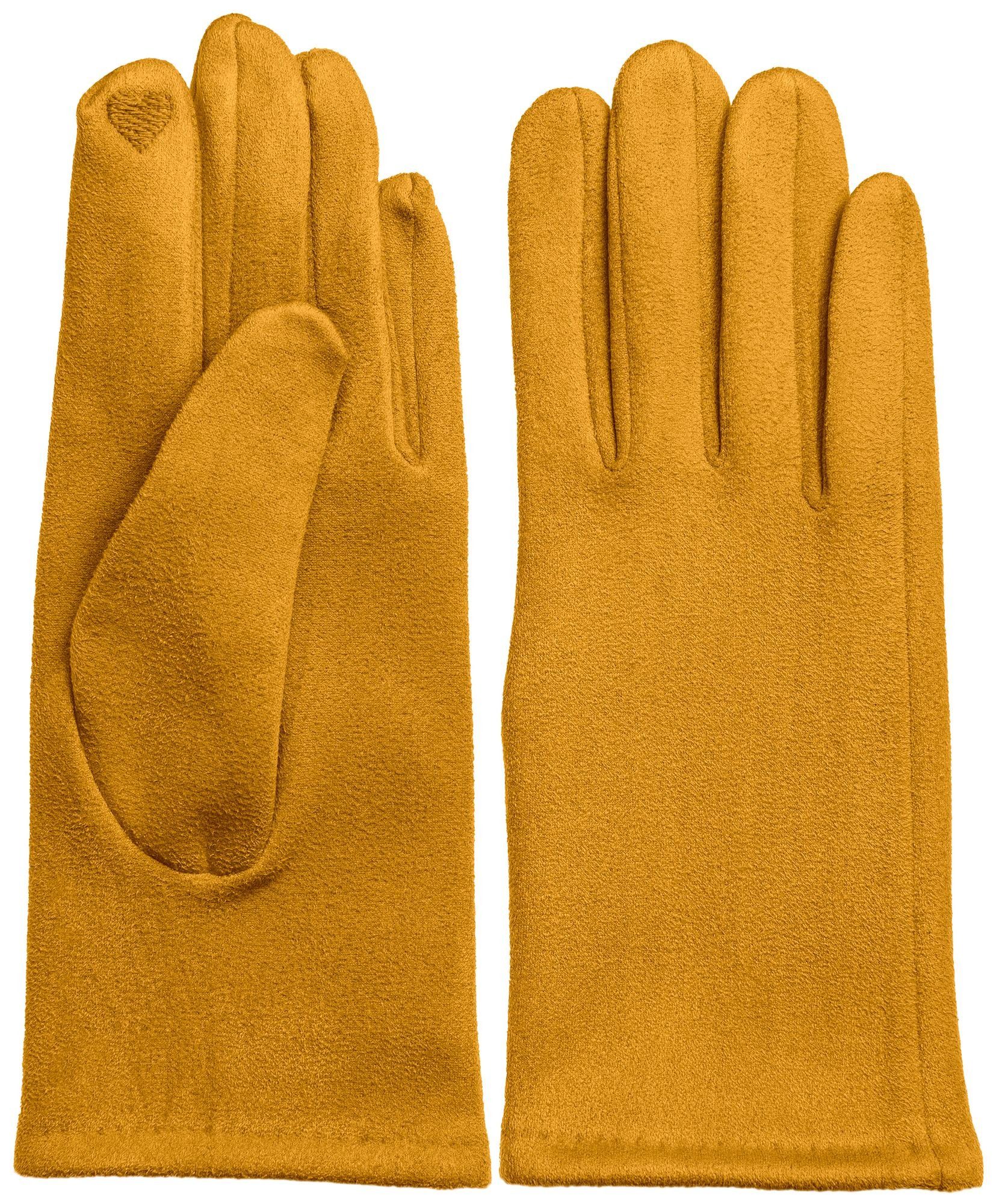 elegante Handschuhe Caspar curry Winter klassisch Damen Strickhandschuhe GLV013 uni