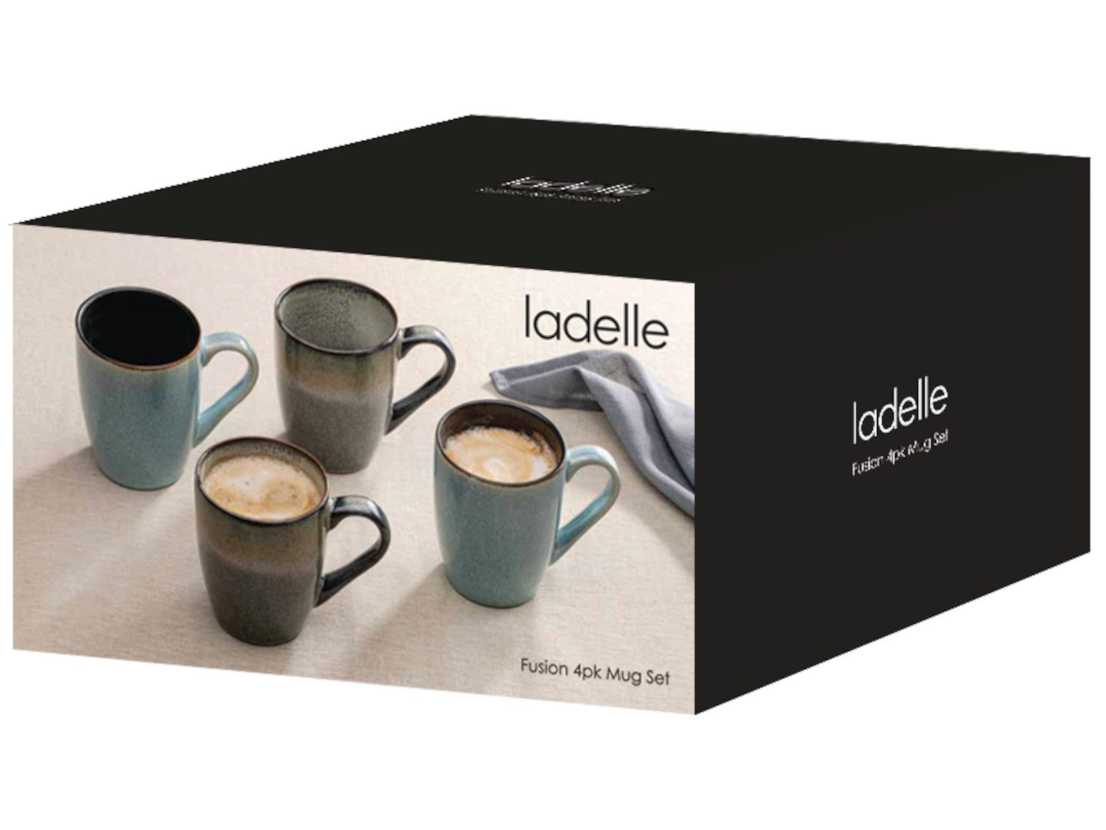 Ladelle Becher Fusion mokka Mug 4er Set 10,5cm, Keramik