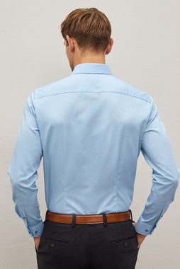 Next Langarmhemd Slim Fit Hemd mit Struktur und Sportmanschetten (1-tlg)