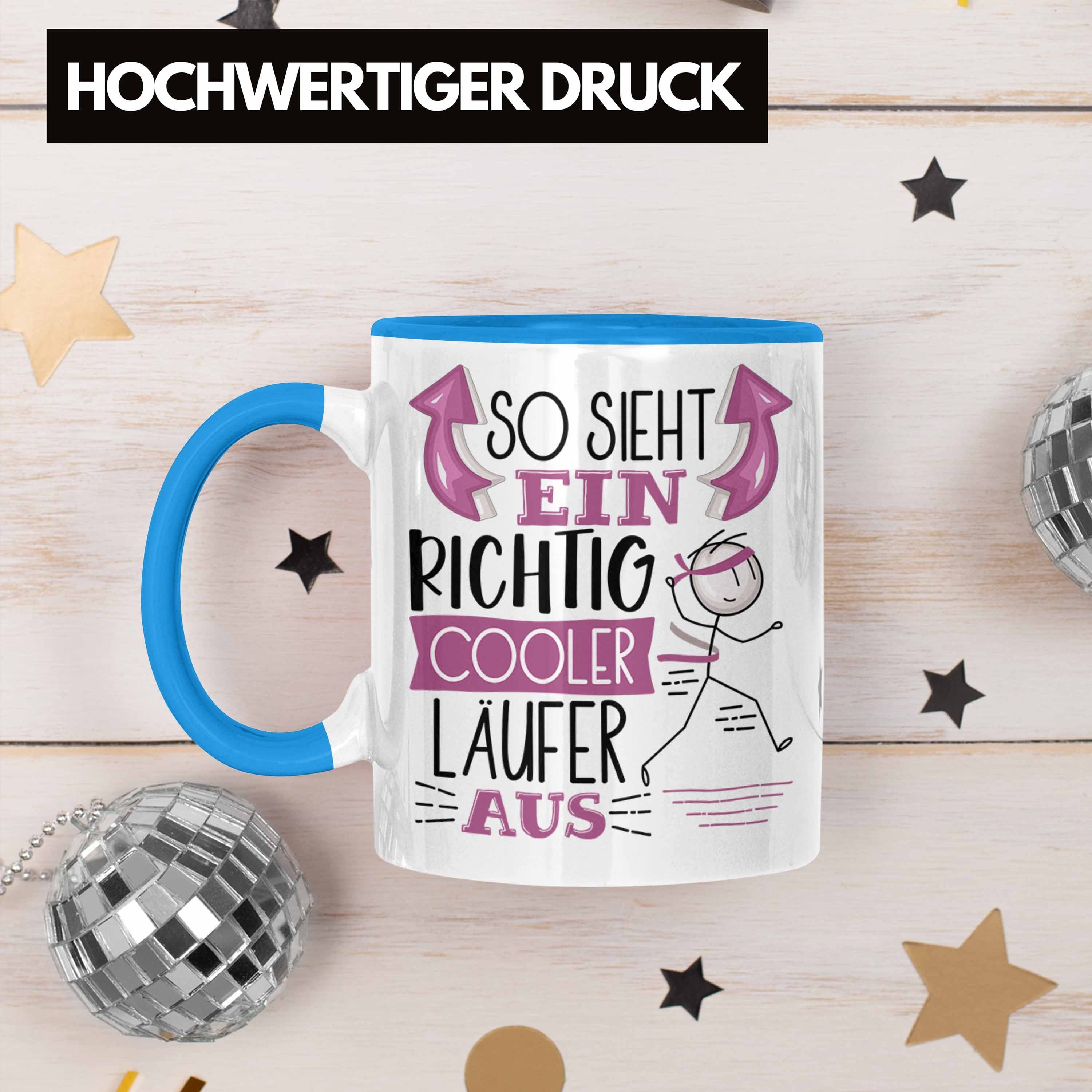 Tasse So Blau Ein Jogger Jogger Sieht Cooler Läufer RIchtig Trendation Geschenk Läufer Tasse