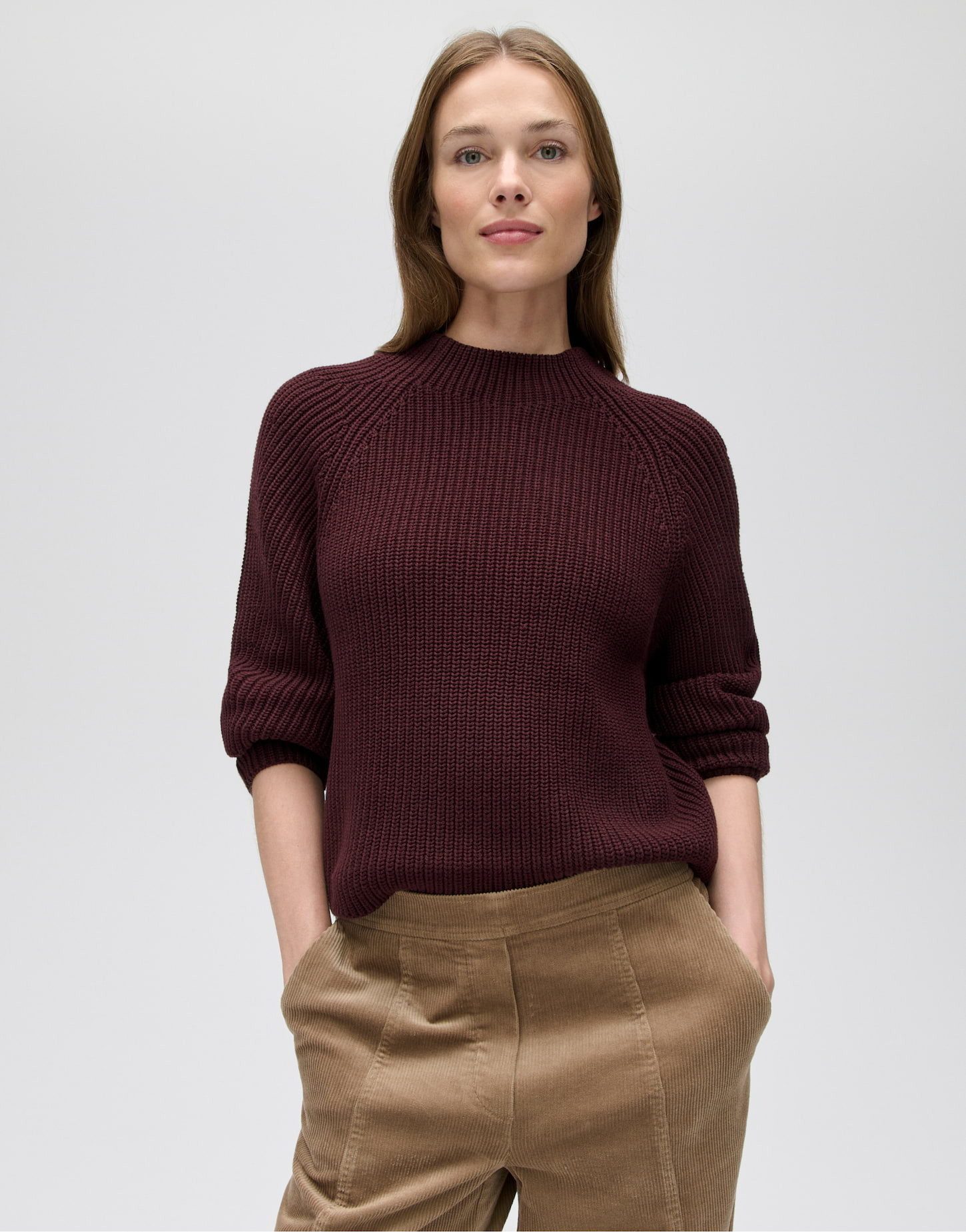 OPUS Strickpullover Ponusa aus weichem Strick Verkürzte Silhouette mit Raglanärmeln und weichem Fall