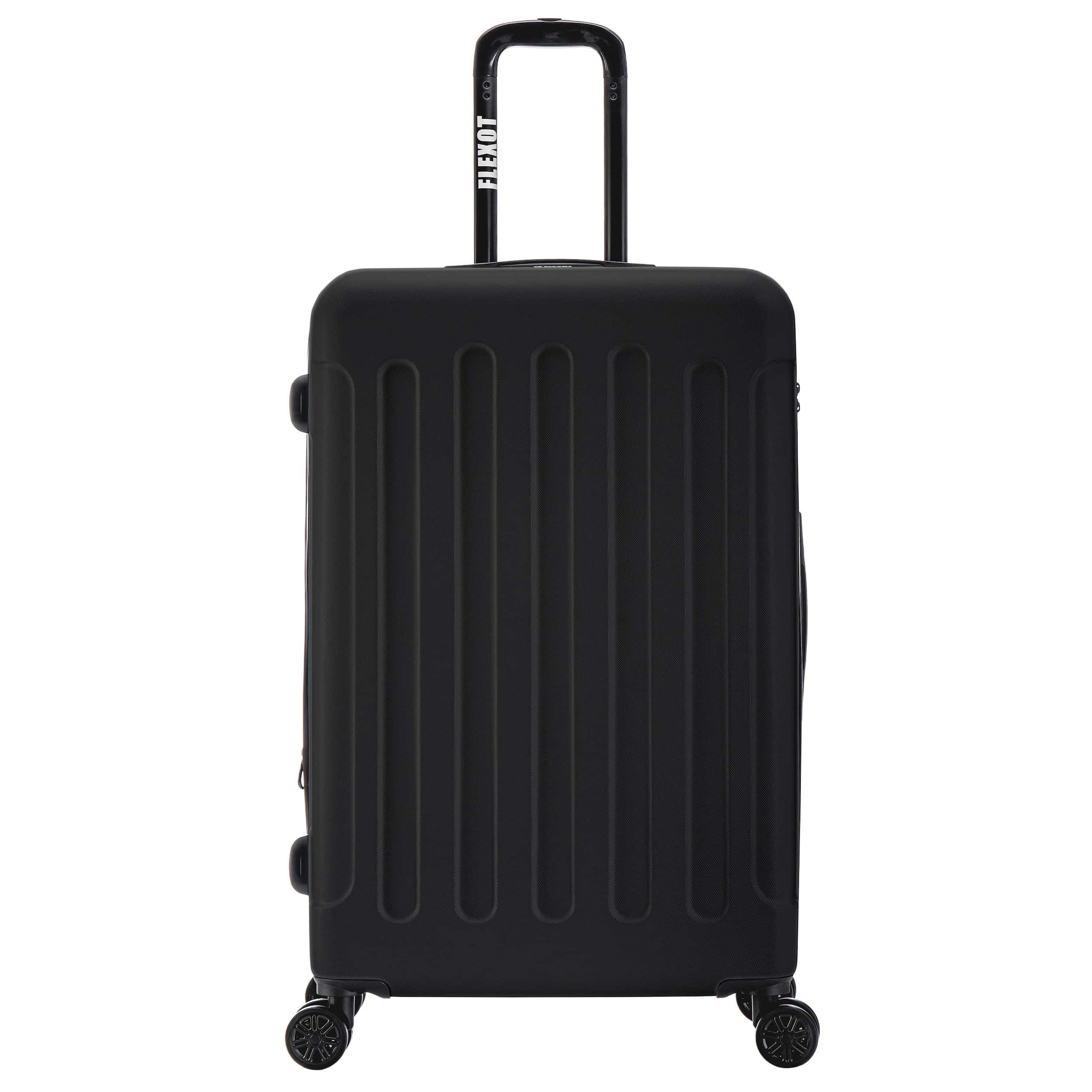 Flexot Hartschalen-Trolley F-3045 (Gr. XL) – Reisekoffer – ABS-Hartschale, Volumenerweiterung, 4 Rollen, Robuster und moderner Koffer mit vier 360° Rollen und Zahlenschloss