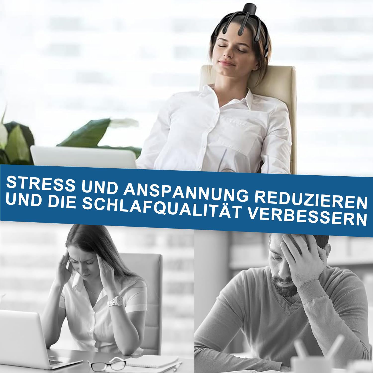AIMAX Massagegerät Kopfmassagegerät Elektrisch mit 3 Modi Kopfmassage Elektrisch 360°, Kopf Massage Gerät für Stress Entspannung, Head Massager Wiederaufladbar Schnurlos Tragbar Wiederaufladbar