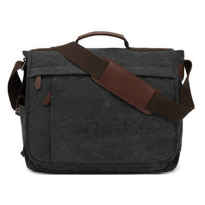 TAN.TOMI Messenger Bag »Messenger Bags Umhängetaschen Herren aus Canvas Schultasche«, A4 Laptoptasche für 15,6 Zoll Laptop Arbeitstasche Aktentasche Groß