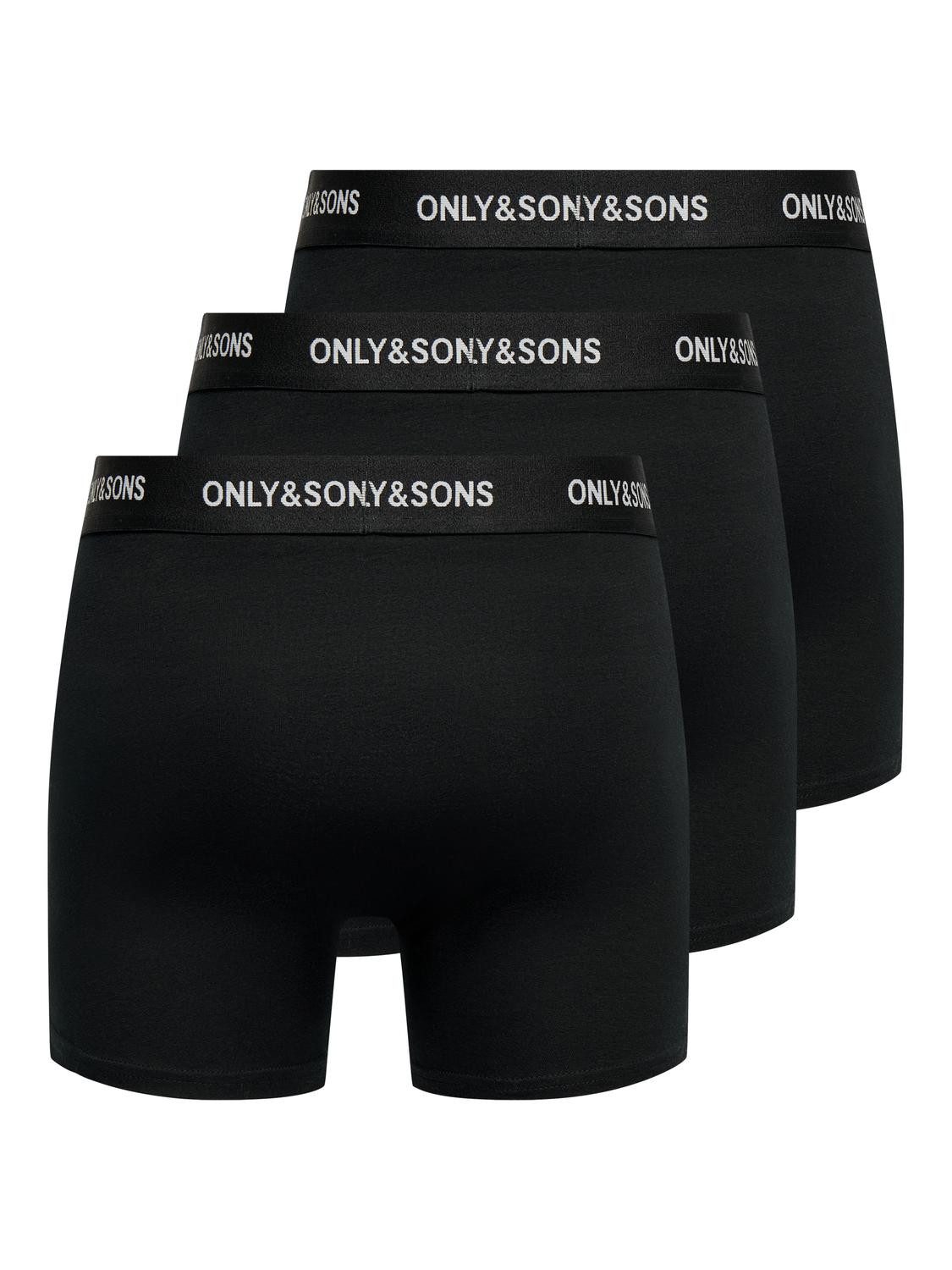 ONLY & SONS Trunk ONSFITZ SOLID BLACK TRUNK 3PACK NOOS (Packung, 3-St)