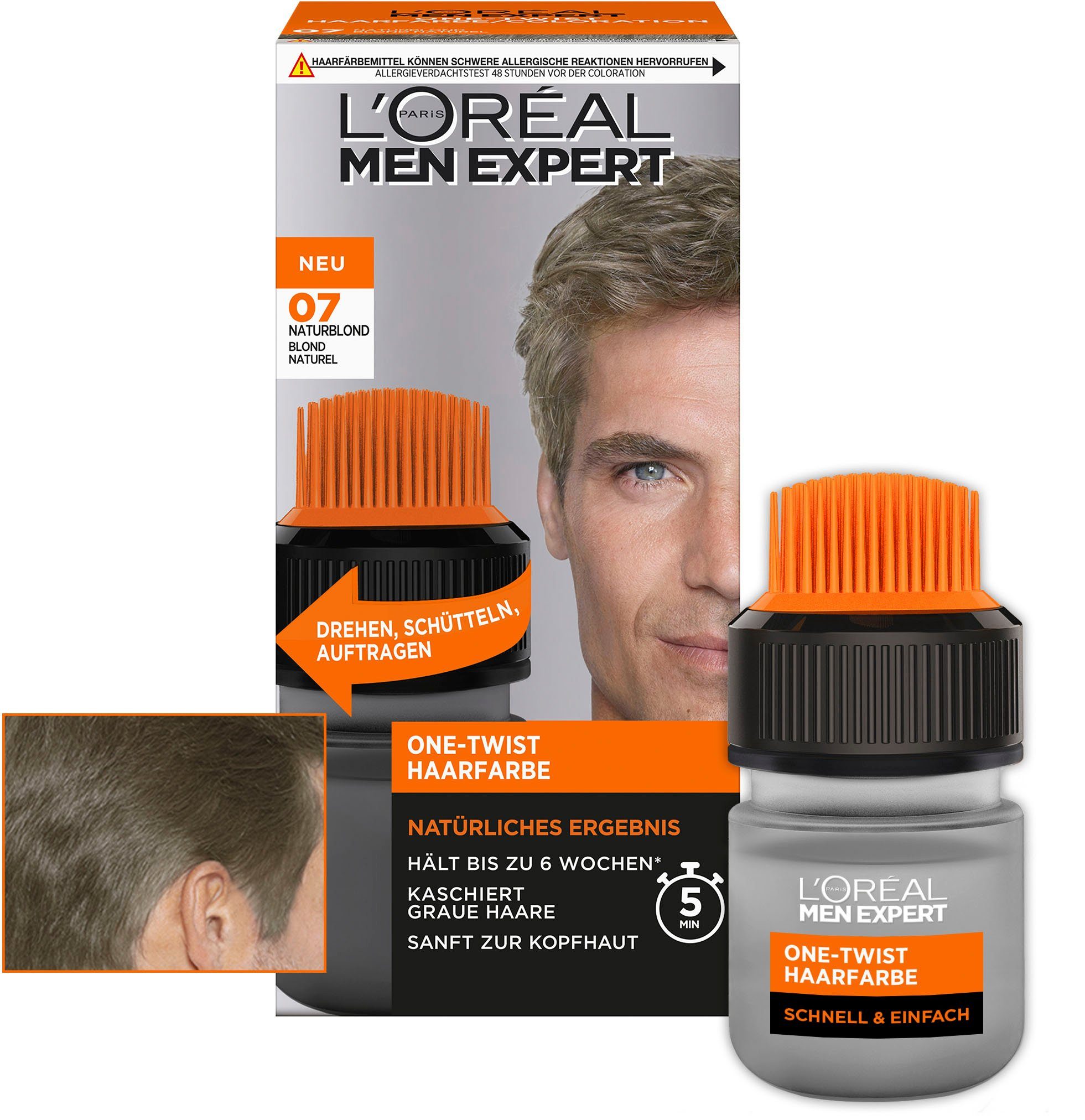 natürliches Blond L'ORÉAL One-Twist MEN 7 Haarfarbe PARIS EXPERT Coloration