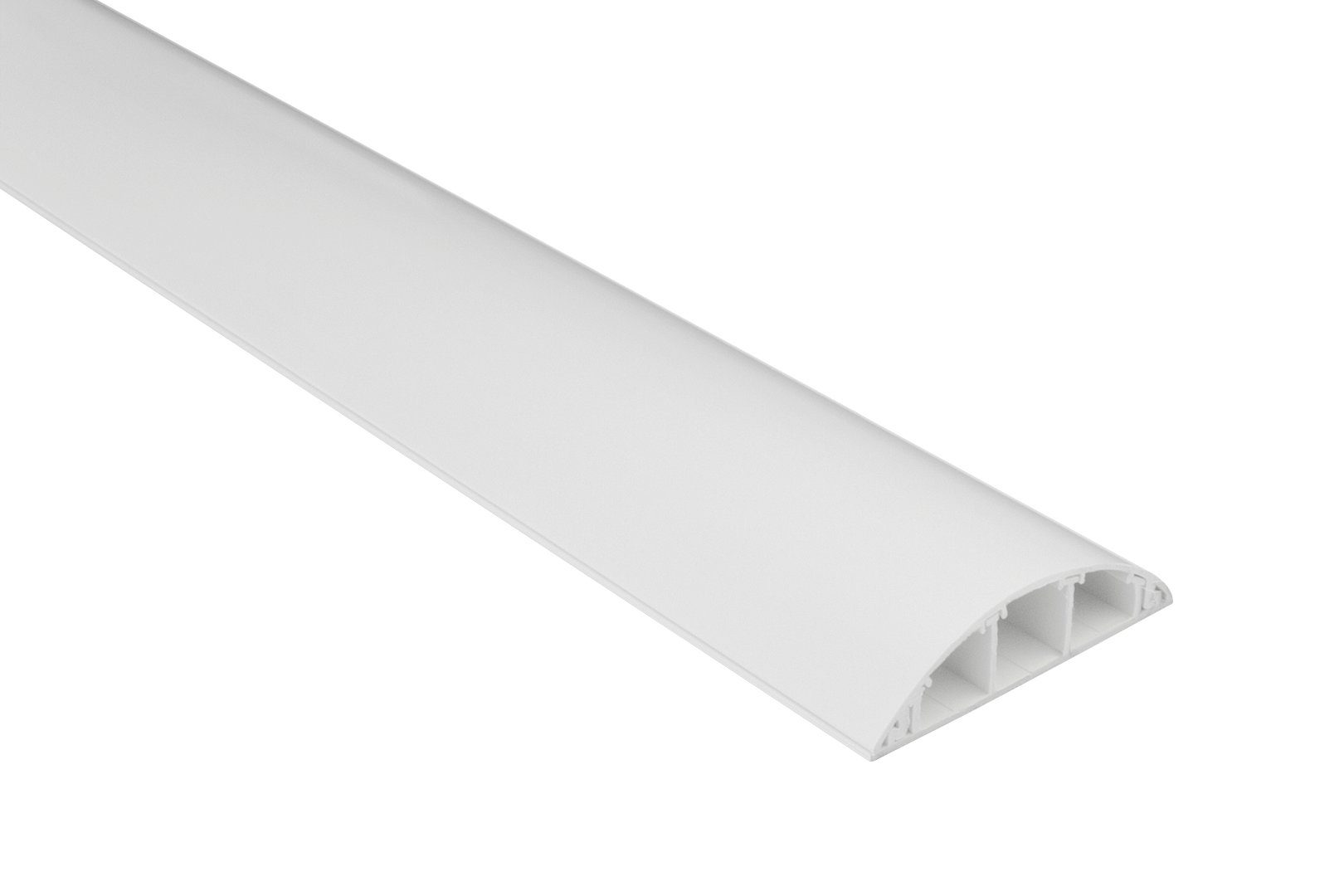 Hexim Kabelkanal (68x18mm halbrunde PVC Kunststoff Kabelabdeckung für TV, Wand & Boden (8 Meter weiß) Kabelverkleidung Kabel Kanäle rund Fußboden)