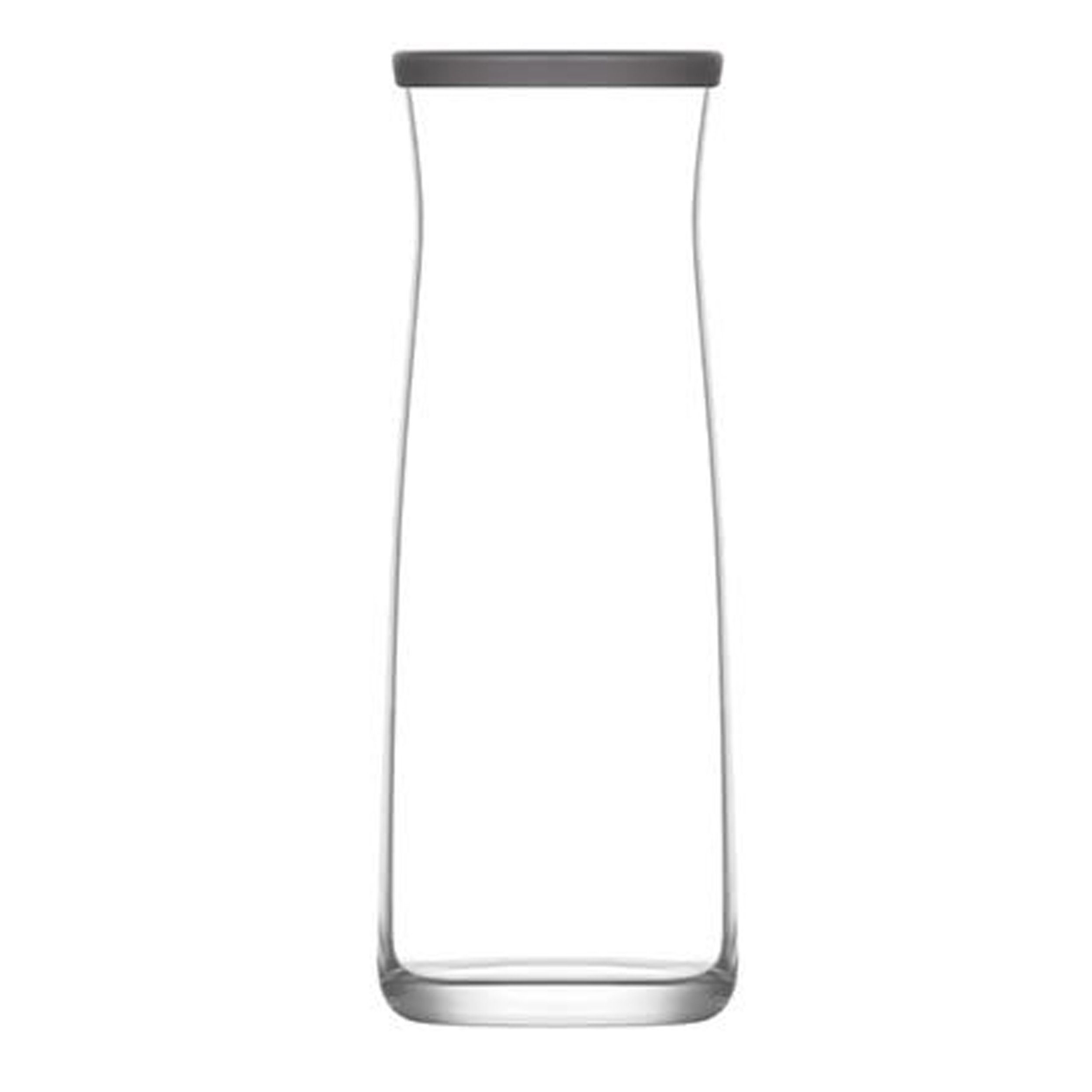 LAV Wasserkaraffe Glas Karaffe 1,2L mit Deckel in Grau Serie Vera Vielseitiger Krug, (1-tlg)