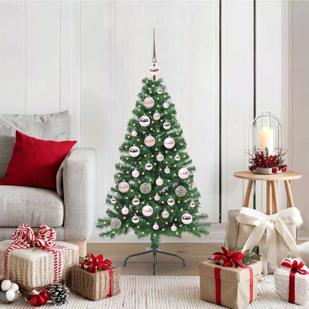 Künstlicher Weihnachtsbaum Grün 120 cm mit warmweißen LED-Lichtern