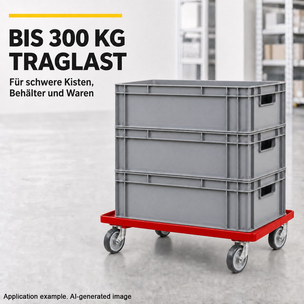 GERSO Transportroller Rolli für Euroboxen 60 x 40 cm, bis 300 kg Traglast