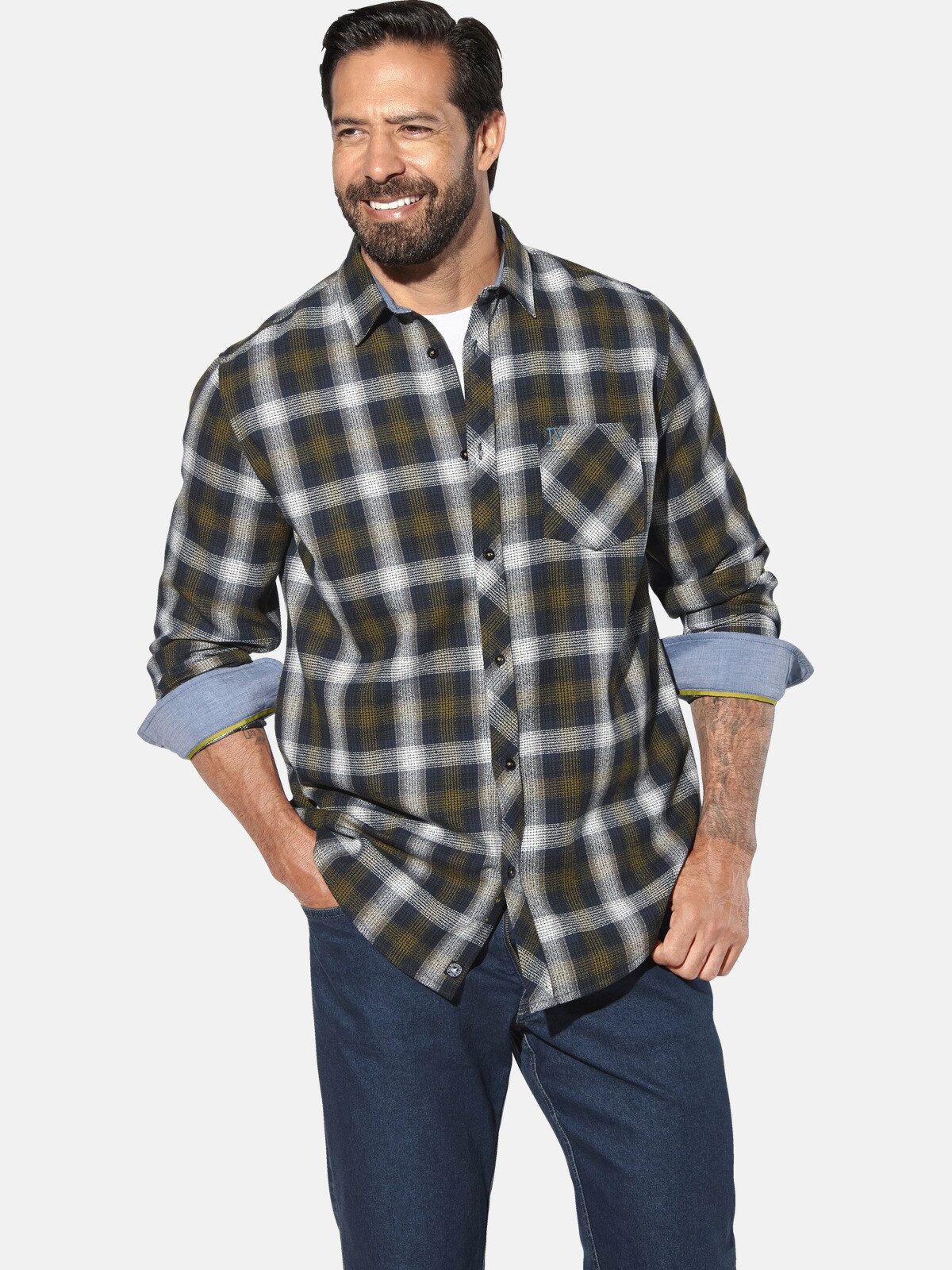 Jan Vanderstorm Langarmhemd OLAFGARD mit Karomuster