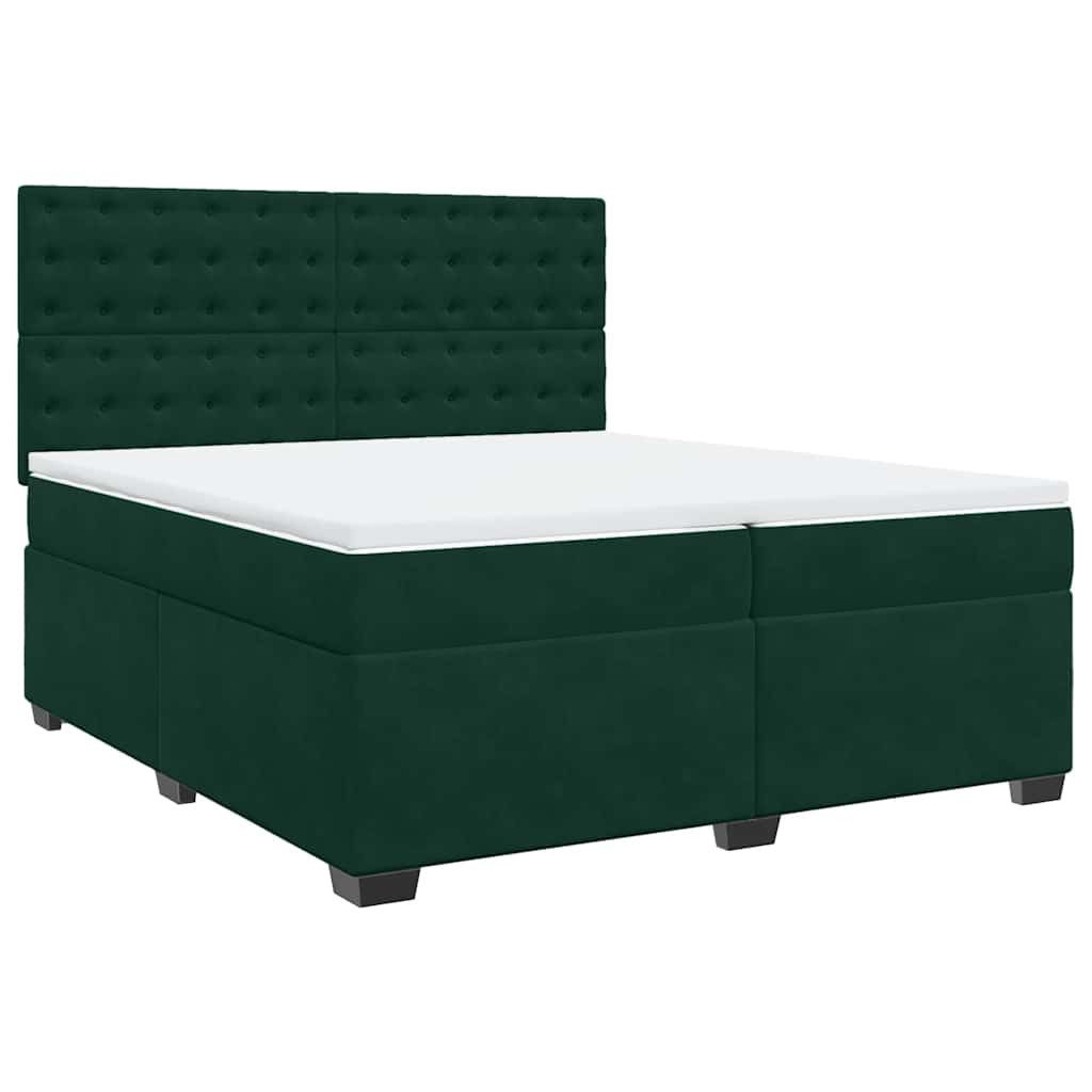 Bett Boxspringbett mit Matratze Dunkelgrün 200x200 cm Samt