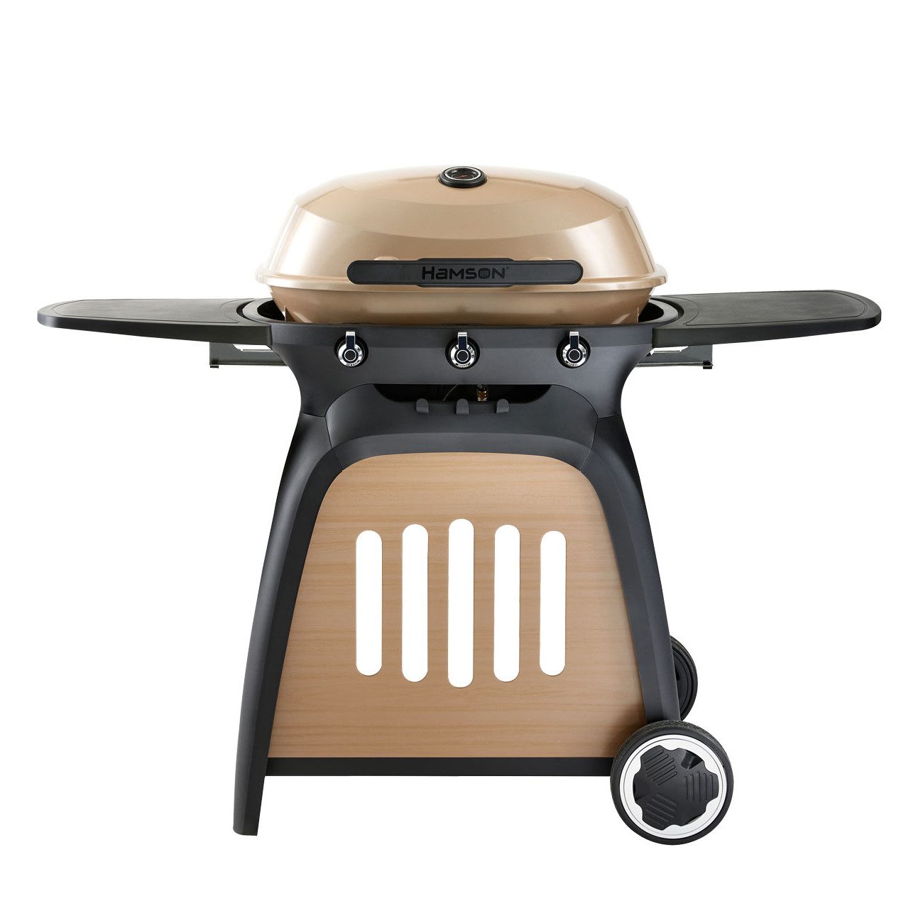 HAMSON International GmbH Gasgrill Ryde, 3-Brenner, Gussroste/-Platte; Alumiumdruckguss, Besonders widerstandsfähiger Deckel und Feuerschale aus Aludruckguss