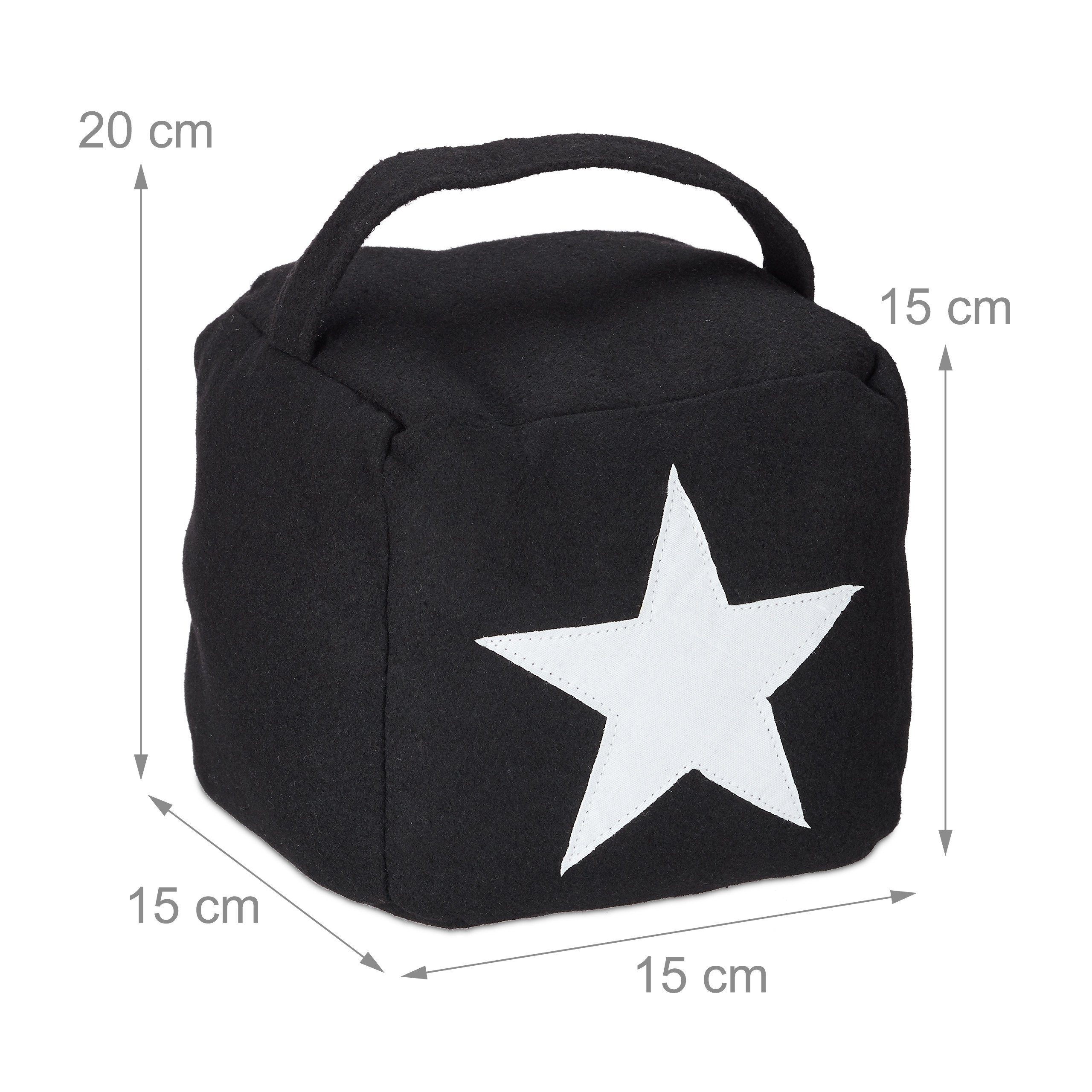 relaxdays Türstopper Stern mit Griff, schwarz