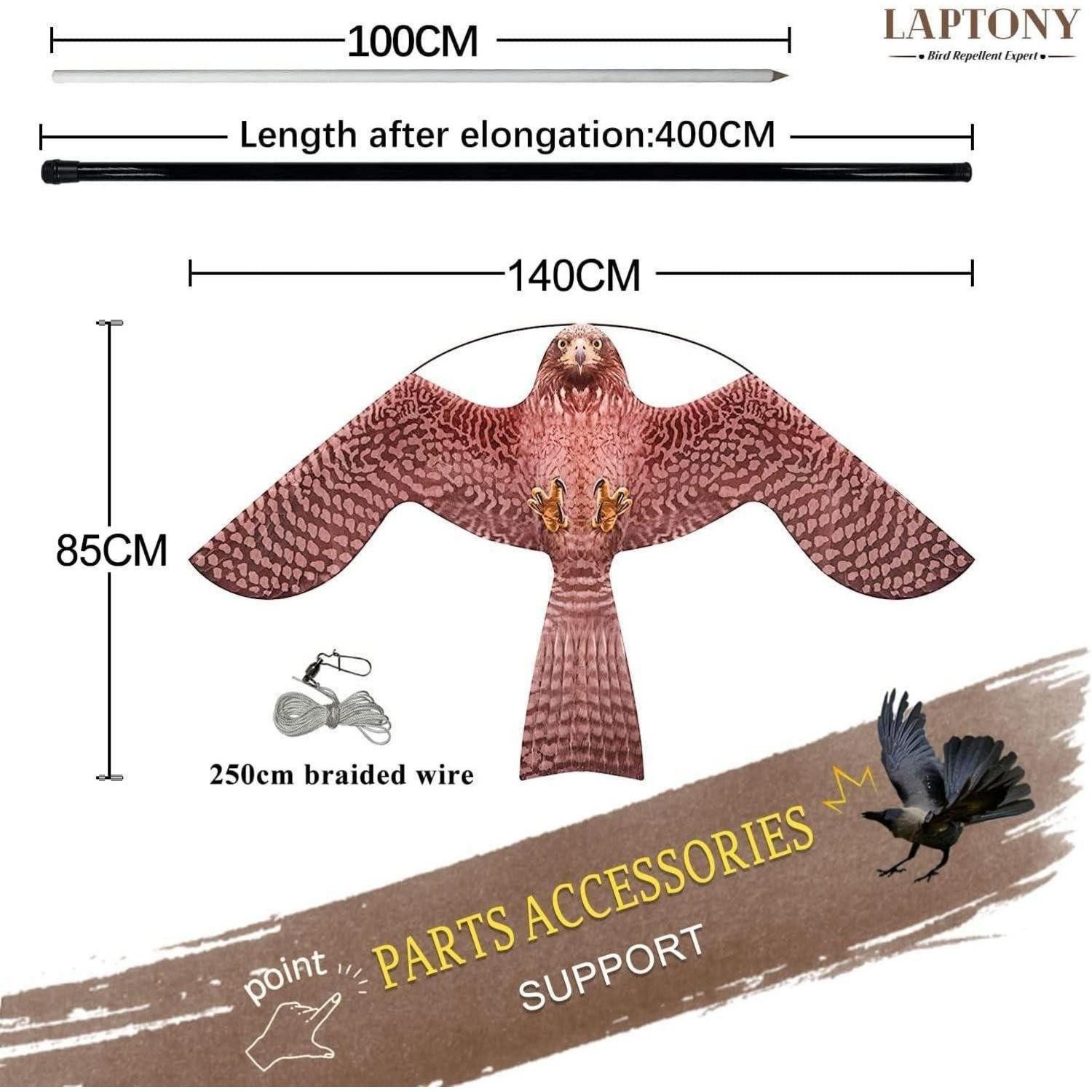 LuxusKollektion Kite Vogelschutzdrachen Adler Bird Scarer Kite 4m Teleskopstange