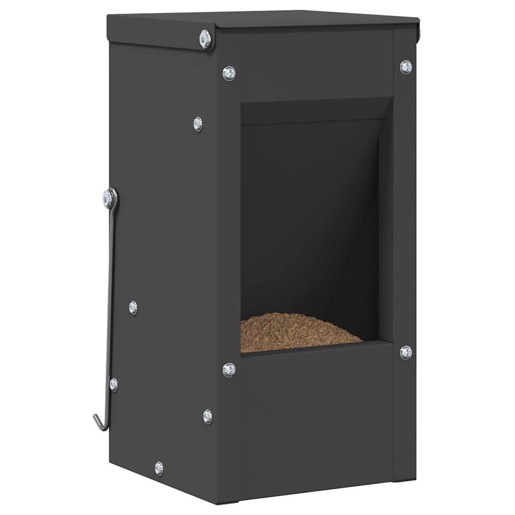 vidaXL Futterspender Kaninchenfütterer Schwarz 12,5 x 12,5 x 25 cm