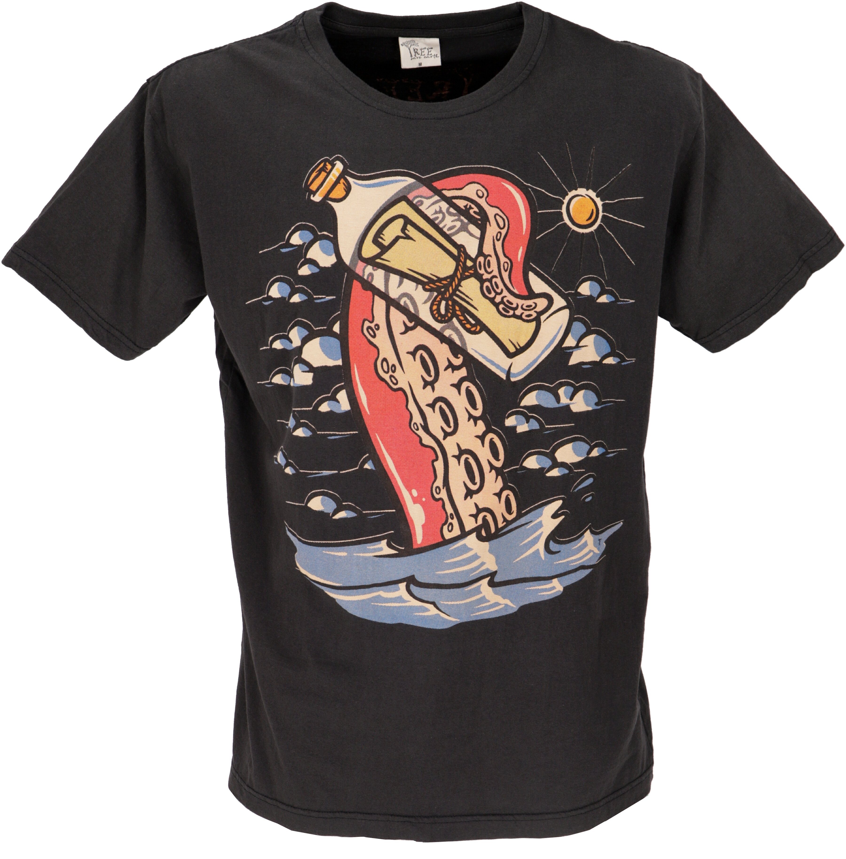 Guru-Shop T-Shirt Retro T-Shirt, Tree save earth T-Shirt -.. Retro