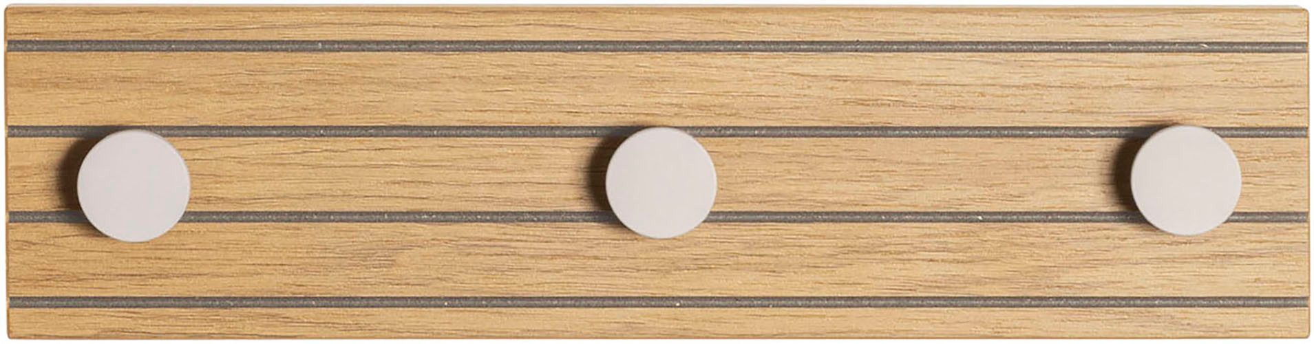 HAKU Wandgarderobe Flurgarderobe, Garderobe, Garderobenhaken, Garderobenleiste, (1 St), rechteckig - aus MDF Braun - B/T/H 35/4/9 cm