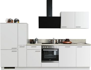 Kochstation Küchenzeile KS-Scafa, vormontiert, mit höhenverstellbaren Füßen, vormontiert, wahlweise mit E-Geräten, mit Soft-Close, Breite 310 cm