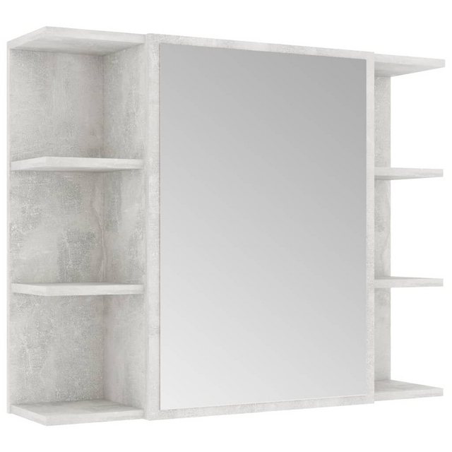 vidaXL Badezimmerspiegelschrank Bad-Spiegelschrank Betongrau 80×20,5×64 cm Holzwerkstoff