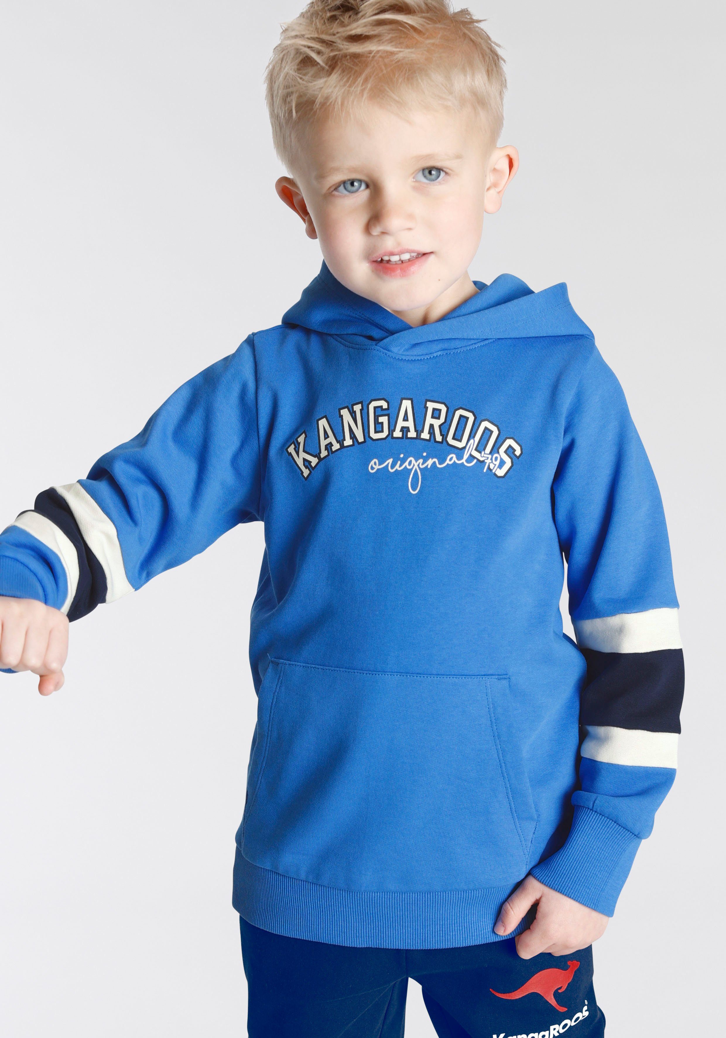 KangaROOS Kapuzensweatshirt für kleine Jungen Langarm mit Rippbündchen, Basic-Passform