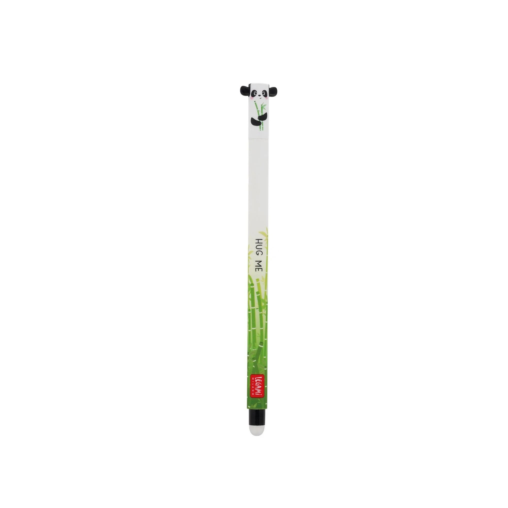 Legami Gelschreiber Gelstift löschbar Panda Motiv schwarz, löschbare thermografische Tinte