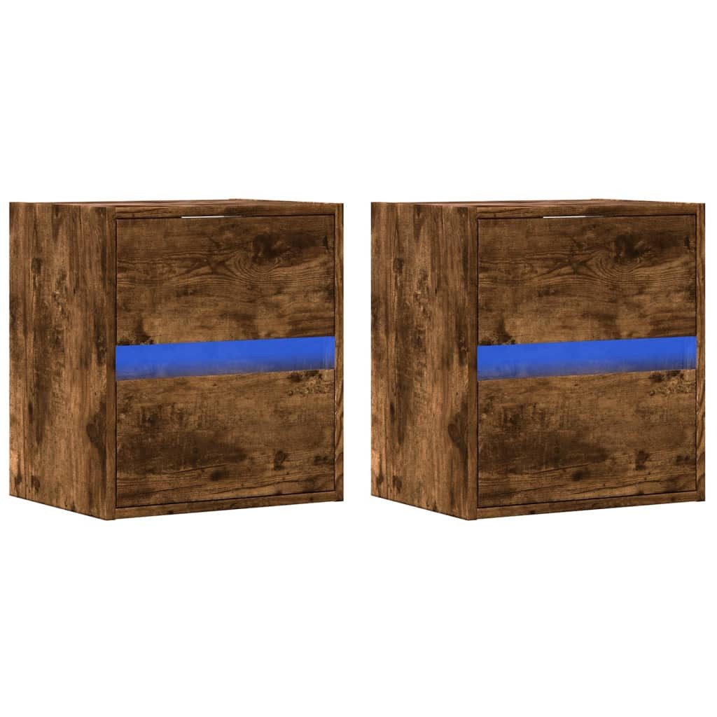 vidaXL TV-Wand TV-Wandschränke LED-Beleuchtung 2 Stk. günstig online kaufen