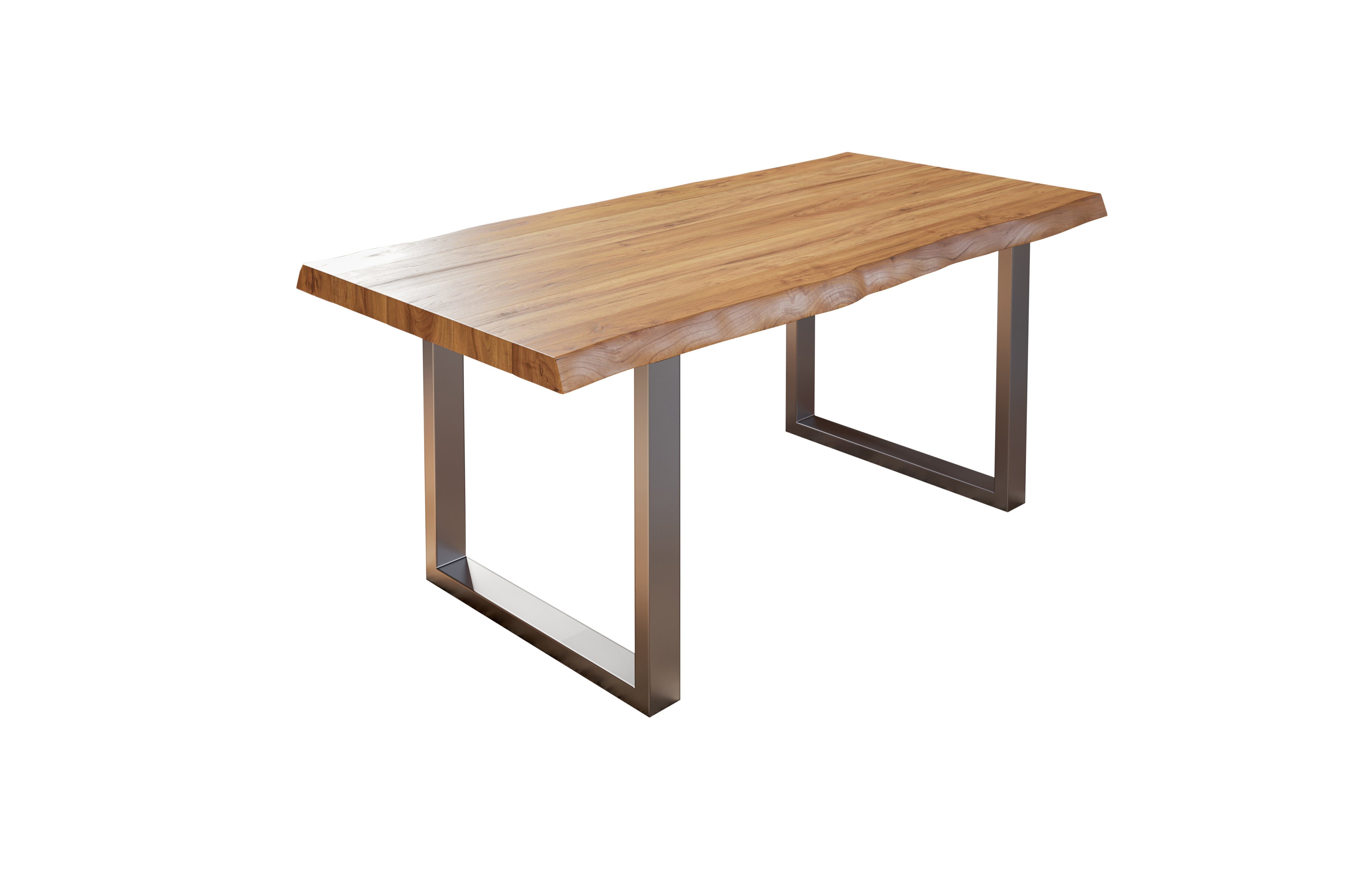 SAM® Baumkantentisch Ute, Akazienholz, Baumkante, Metallgestell U-Form, bis 3 Meter