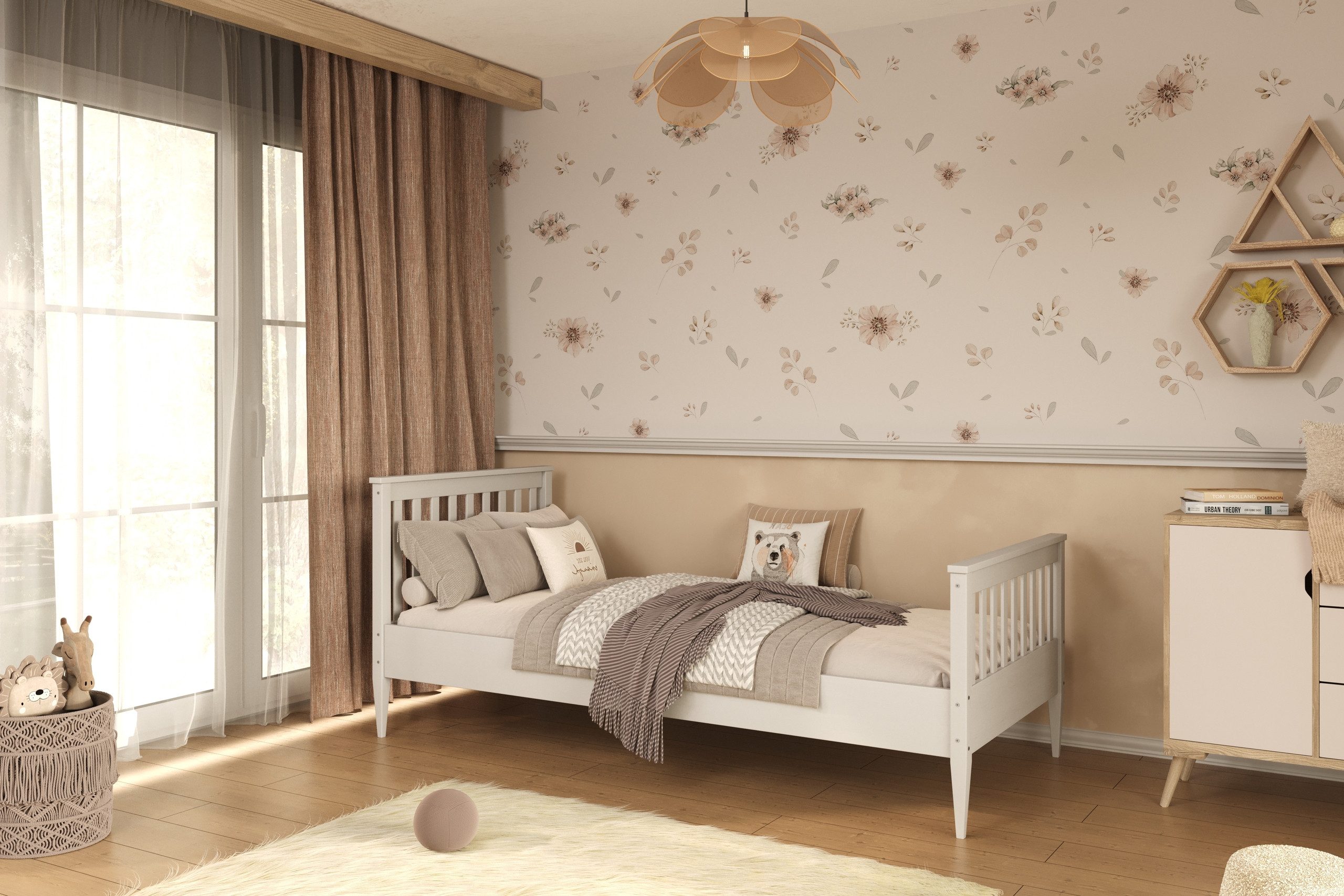 Raumhirsch Furniture Kinderbett 80x160, 80x180, 90x180, 80x200, 90x200 cm - Komplettset (ohne Matratze, Einzelbett für Kinder von 2 - 18 Jahren), verschiedene Farben & Designs