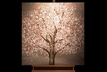 KUNSTLOFT Gemälde Blüten des Mondes 80x80 cm, Leinwandbild 100% HANDGEMALT Wandbild Wohnzimmer