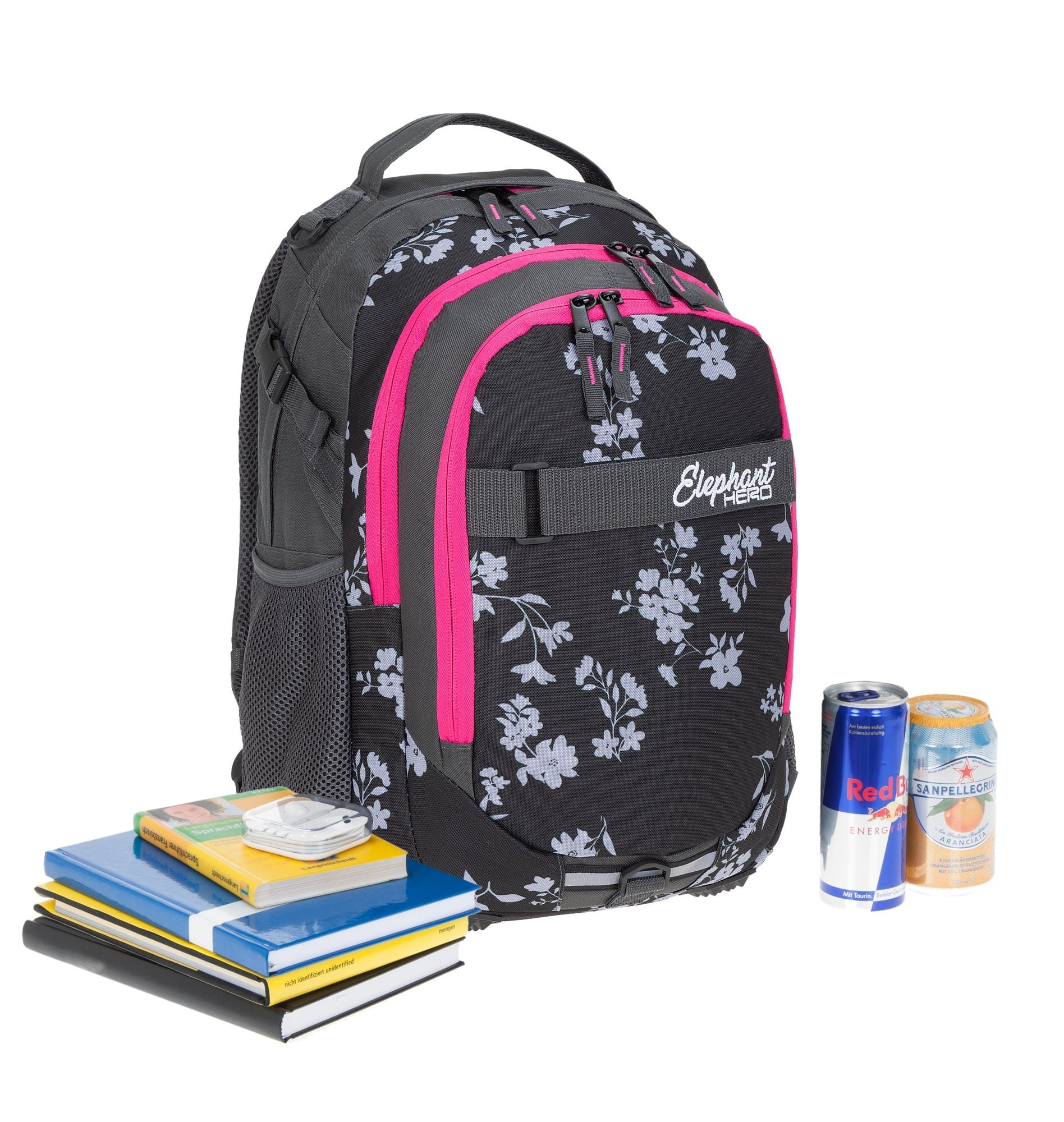 ELEPHANT Schulrucksack Hero Signature Schultasche (Set, 3-tlg., 3 Teile Rucksack Sporttasche Mäppchen Box), Softcase Schulranzen Schulmappe +rsm – Bild 5 von 5