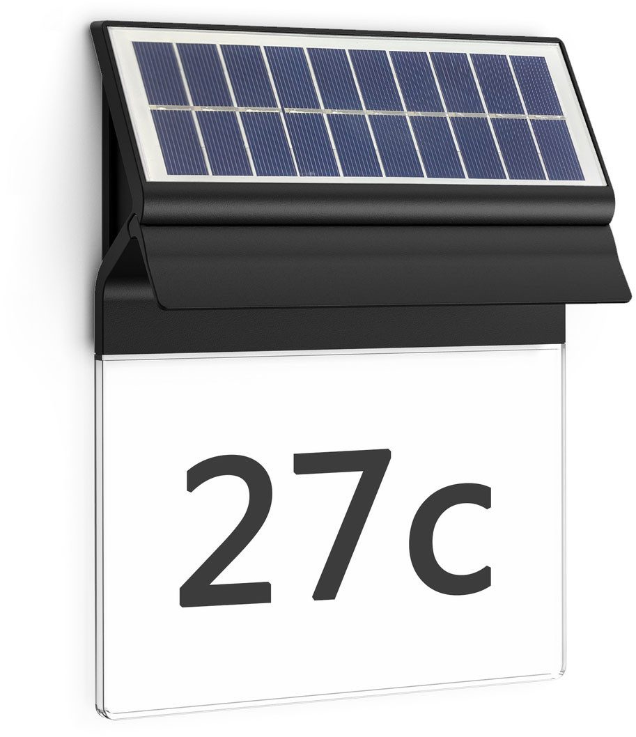 Philips Hue LED Außen-Wandleuchte Outdoor Solar Enkara Wandnummerleu 0,2W Tageslichtsenor, Tageslichtsensor, LED fest integriert