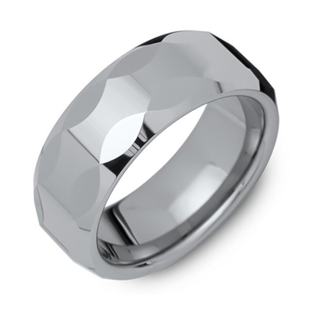 Kingka Partnerring "Tungsten Eternity" Facettierter Wolfram Partner Ring