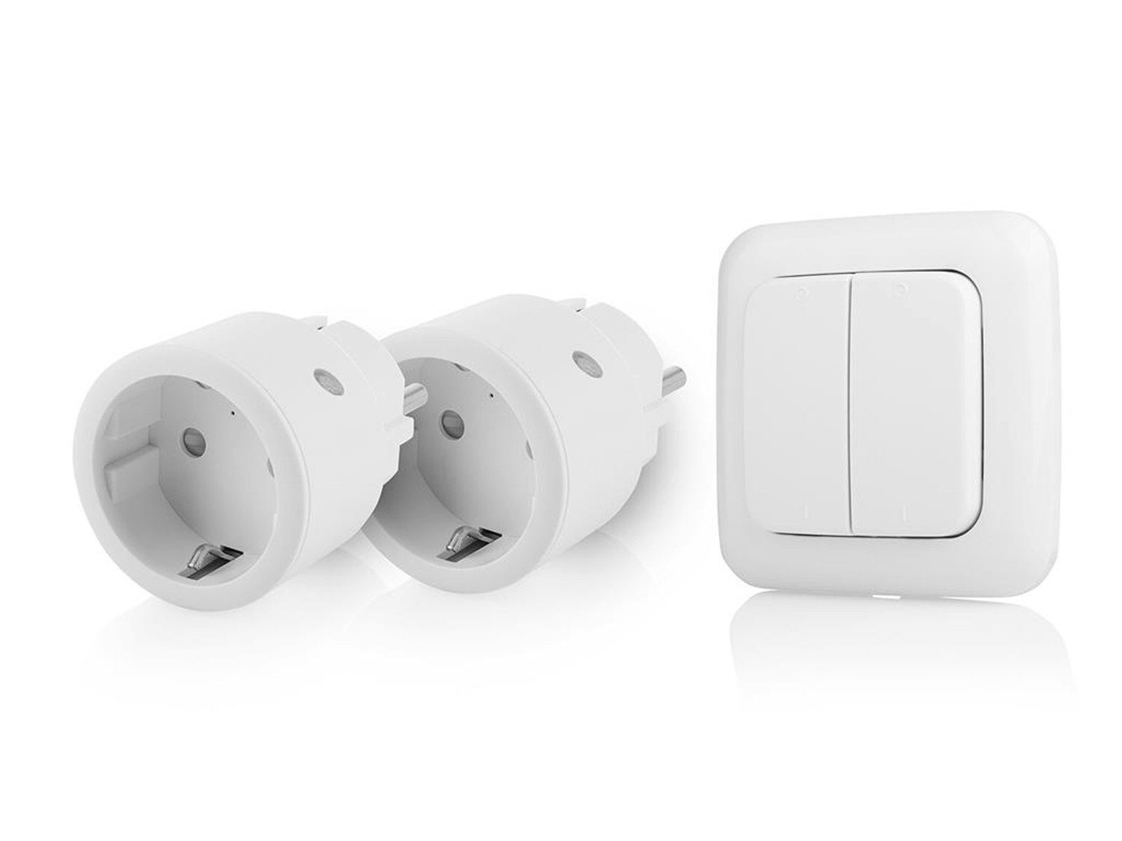 smartwares Funksteckdose, max. 2300 W, 2er SET mit Funkwandschalter, Smarte Zwischenstecker Innen