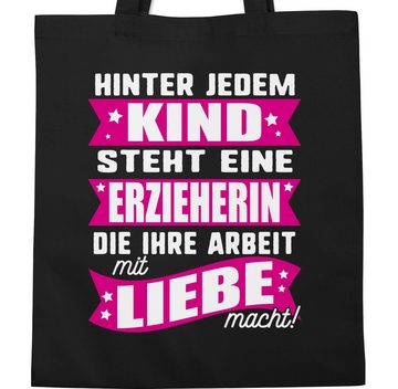 Shirtracer Umhängetasche Hinter jedem Kind steht eine Erzieherin, Beruf und Job Geschenke