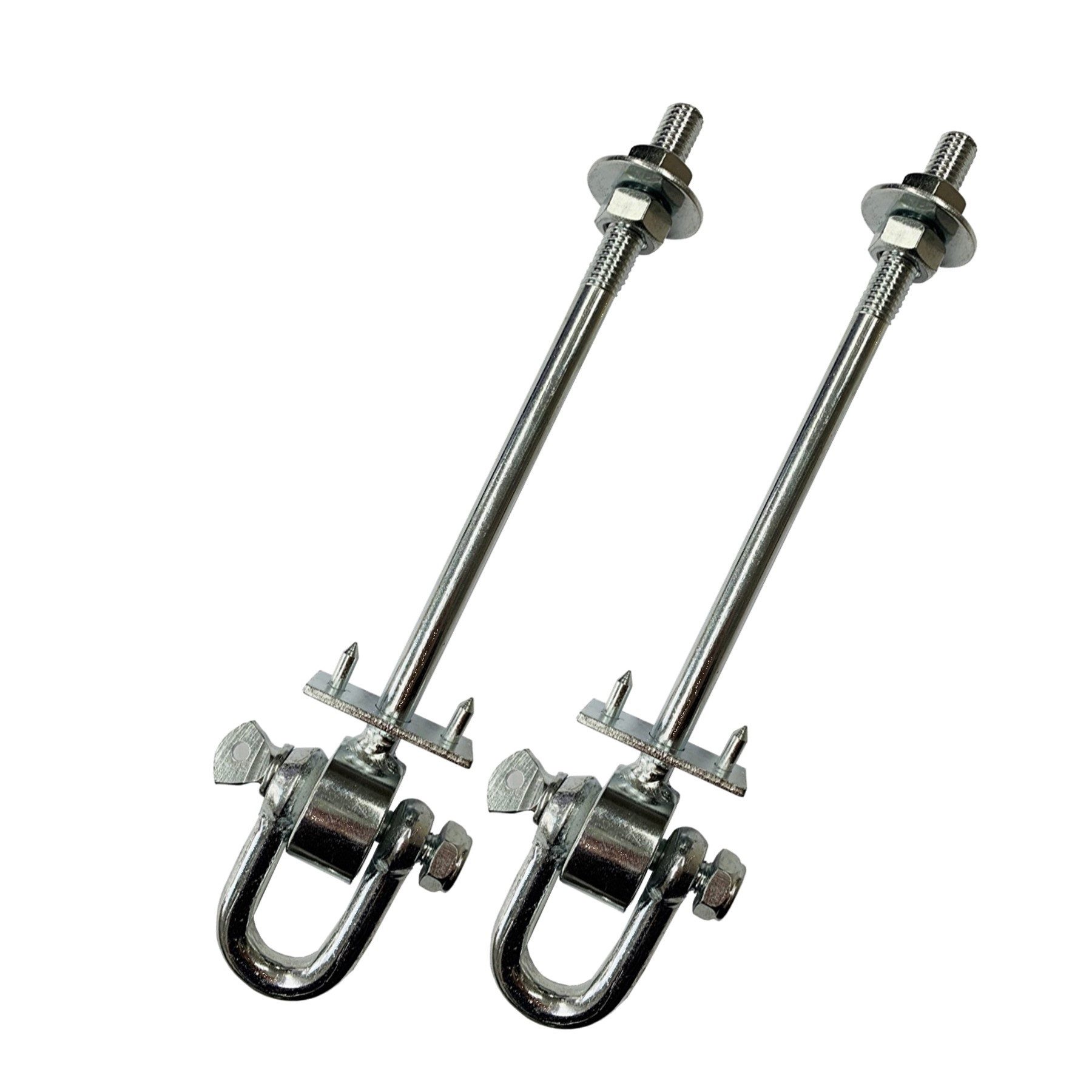 Loggyland Schaukelhaken Sicherheitsschaukelhaken verzinkt Bolzen 190mm 2er Set, (Spar-Set, 2-St., 2 Schaukelbolzen mit Bügel 19 cm), für Kopfbalken 170mm bis 190mm