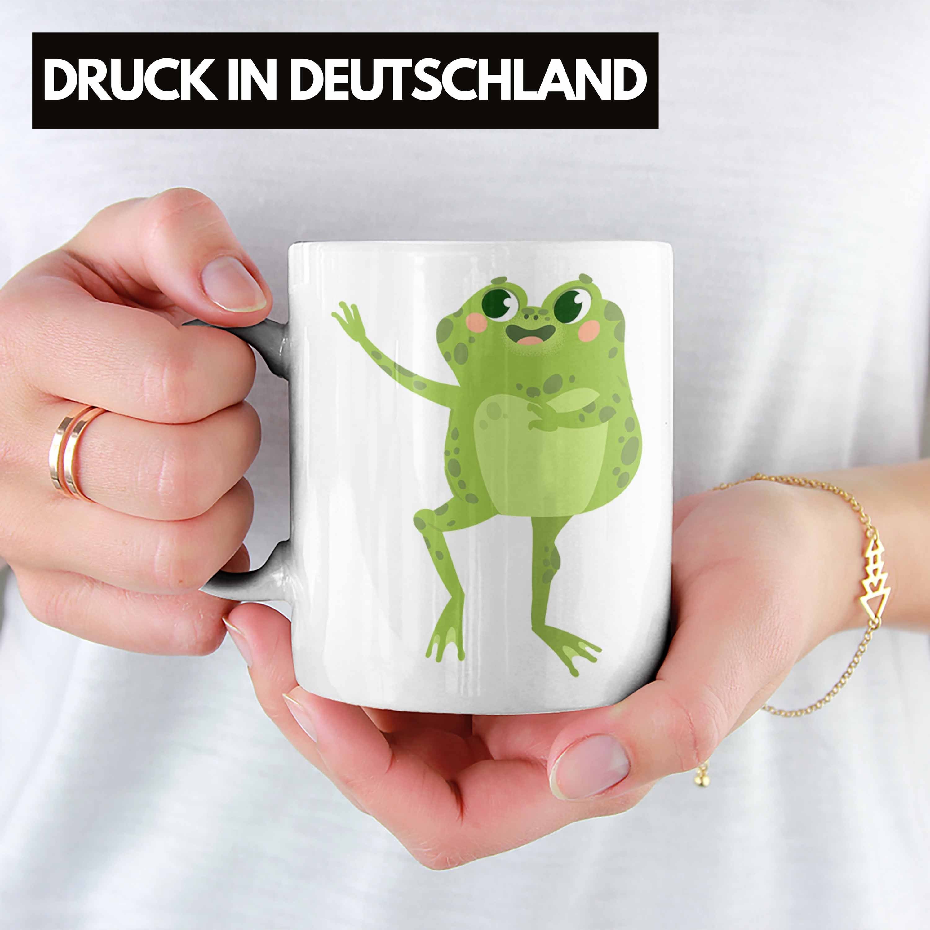 Trendation Witzig Tasse Geschenk Frosch Tasse Schwarz Grafik Lustig