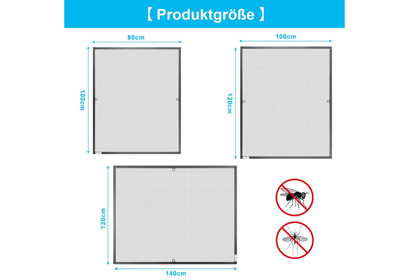 Thumbnail - Clanmacy Insektenschutz-Fensterrahmen Fliegengitter Fenster Insektenschutz Moskitonetz Mückenschutz Gaze